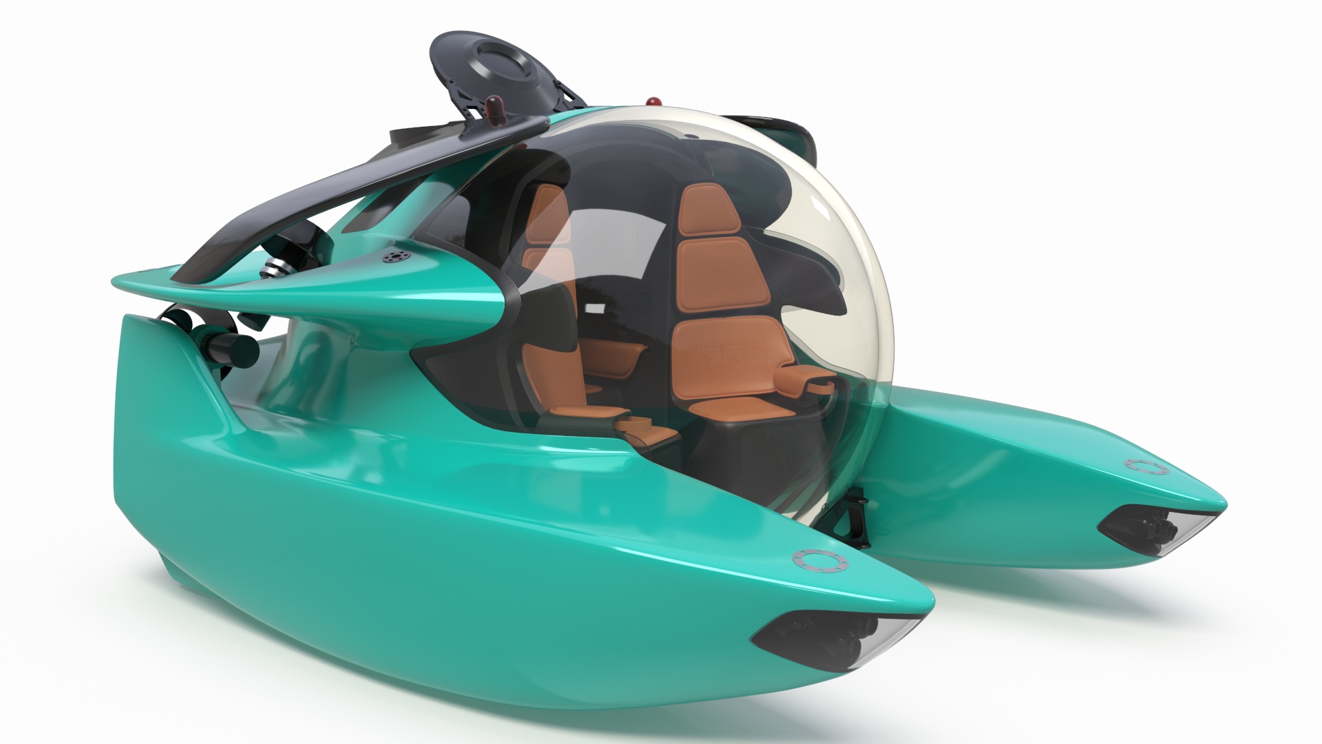 3D model Luxurious Personal Submarine Rigged