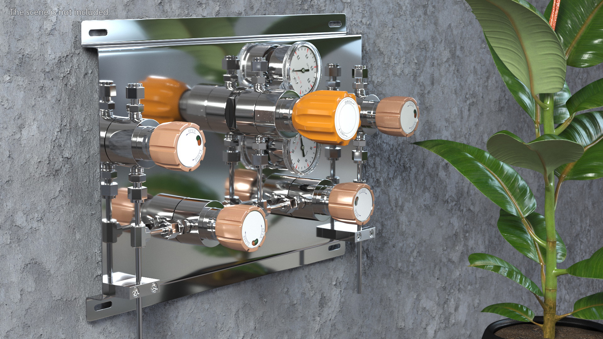 Lab Industrial Gas Control Panel 3D