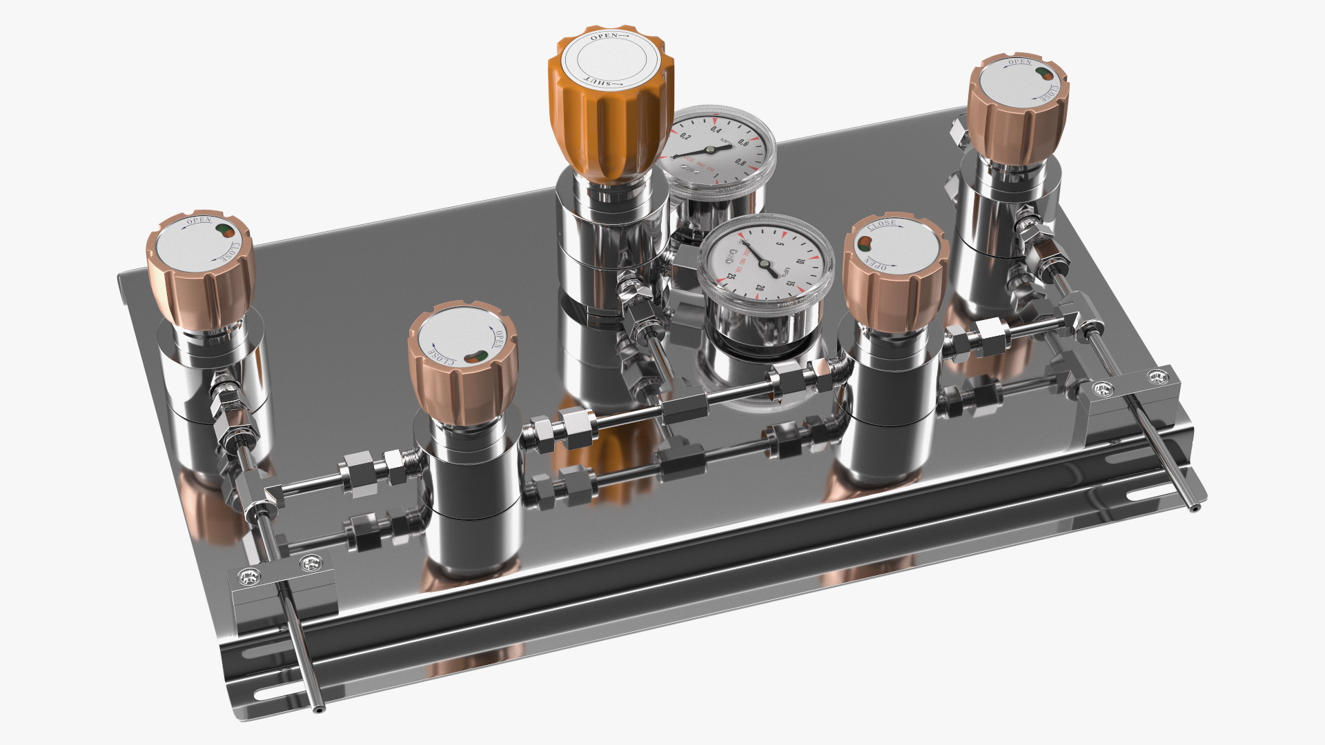 Lab Industrial Gas Control Panel 3D