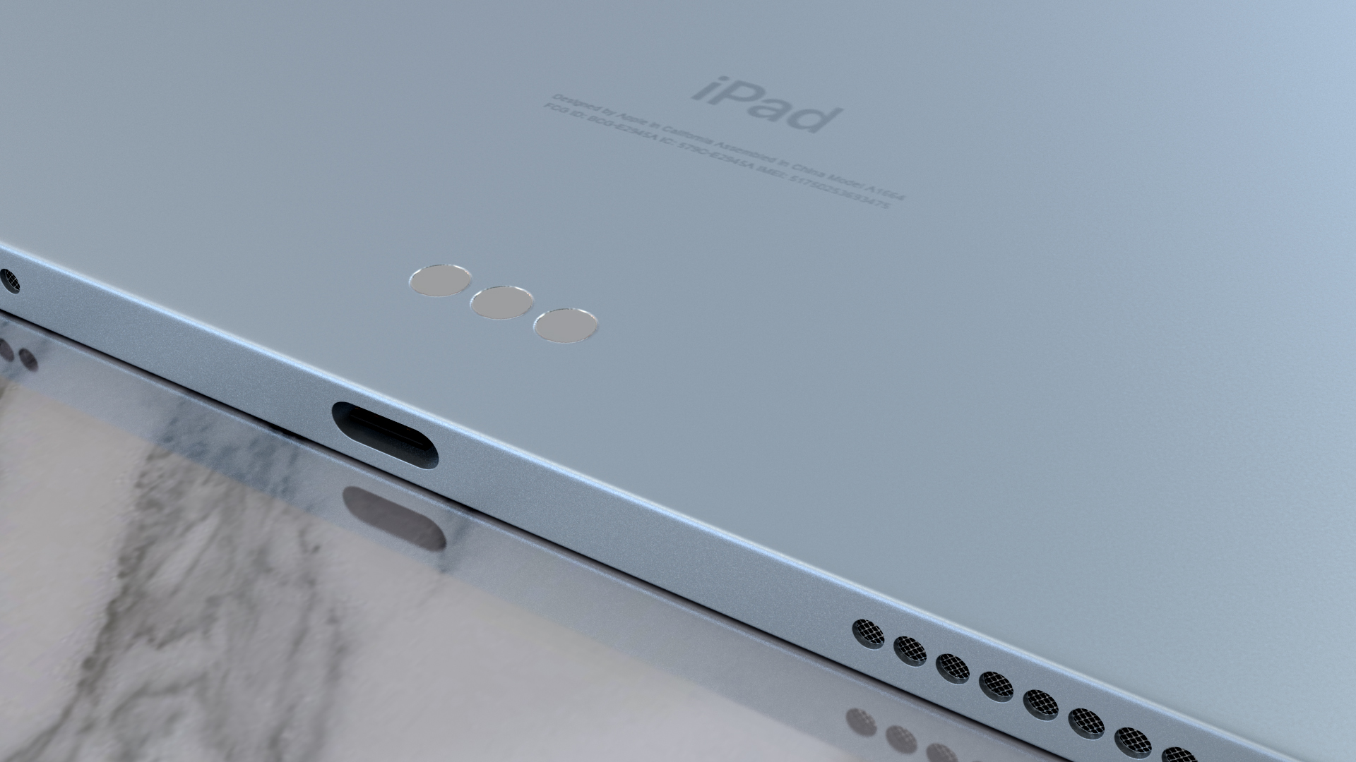 3D model Apple iPad Air 4 2020 Sky Blue