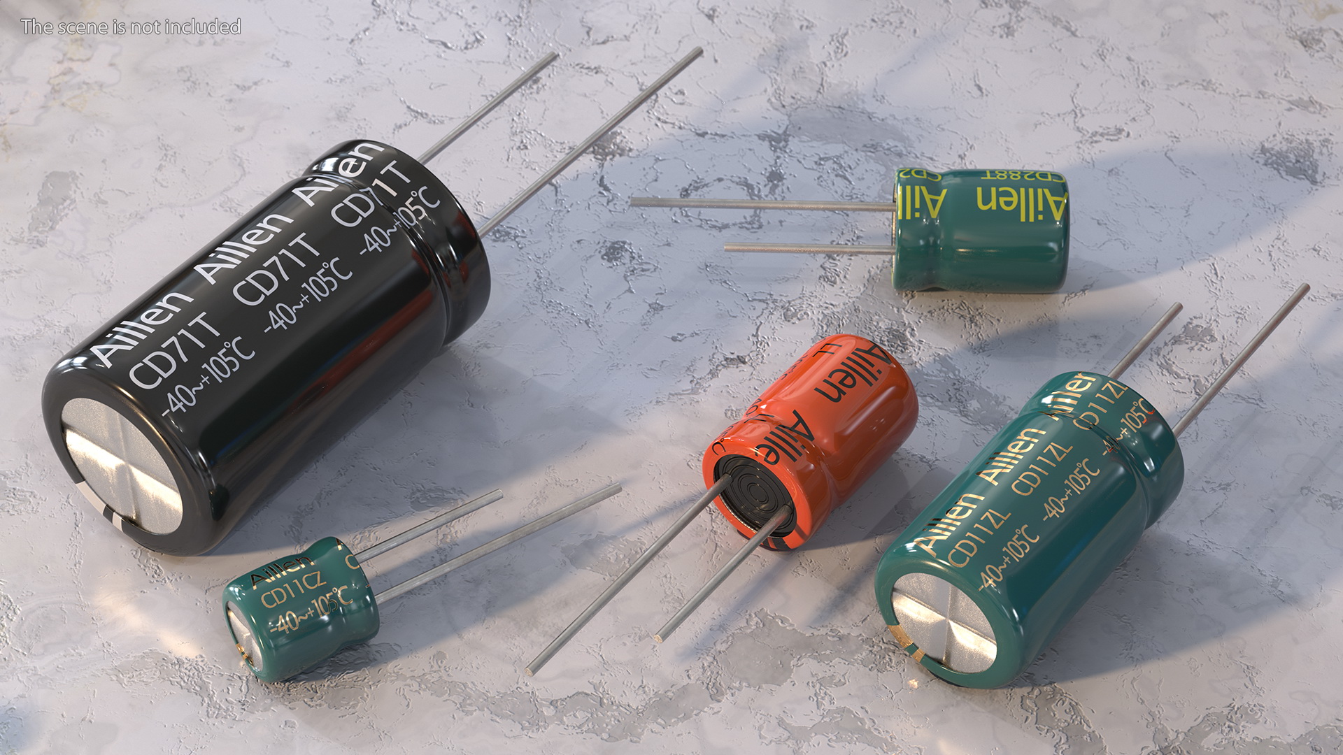 Aillen Aluminum Electrolytic Capacitor Set 3D