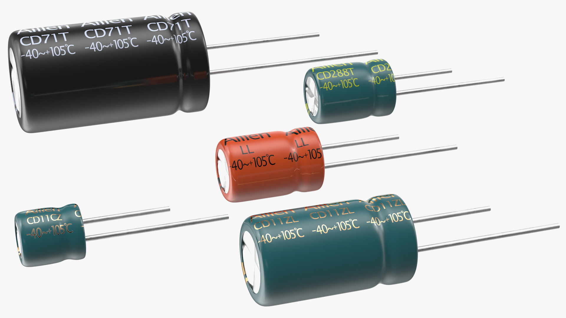 Aillen Aluminum Electrolytic Capacitor Set 3D