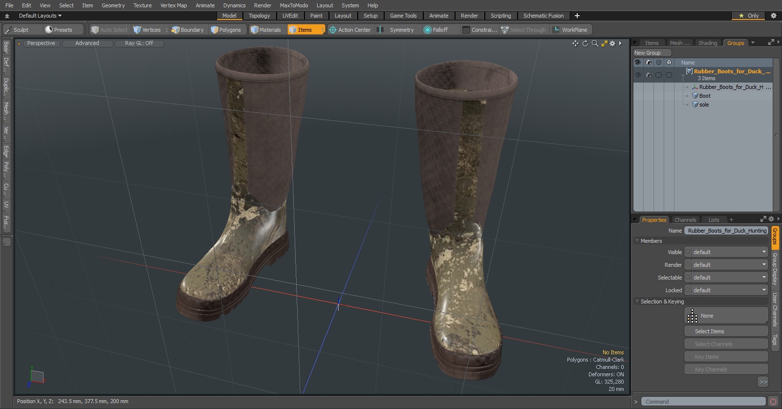 Rubber Boots for Duck Hunting 3D model