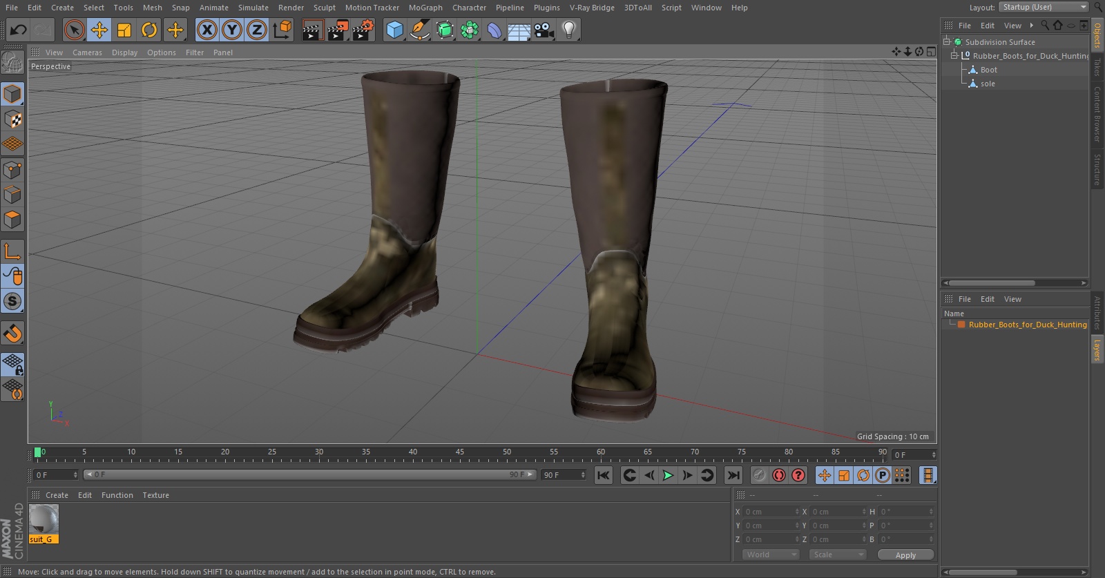 Rubber Boots for Duck Hunting 3D model