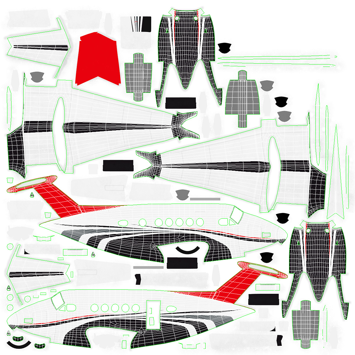 3D model Twin Turboprop Civil Utility Aircraft Generic