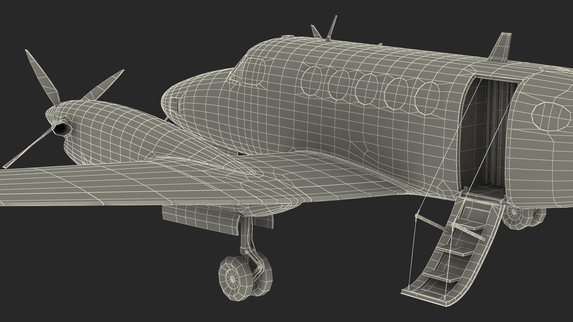 3D model Twin Turboprop Civil Utility Aircraft Generic
