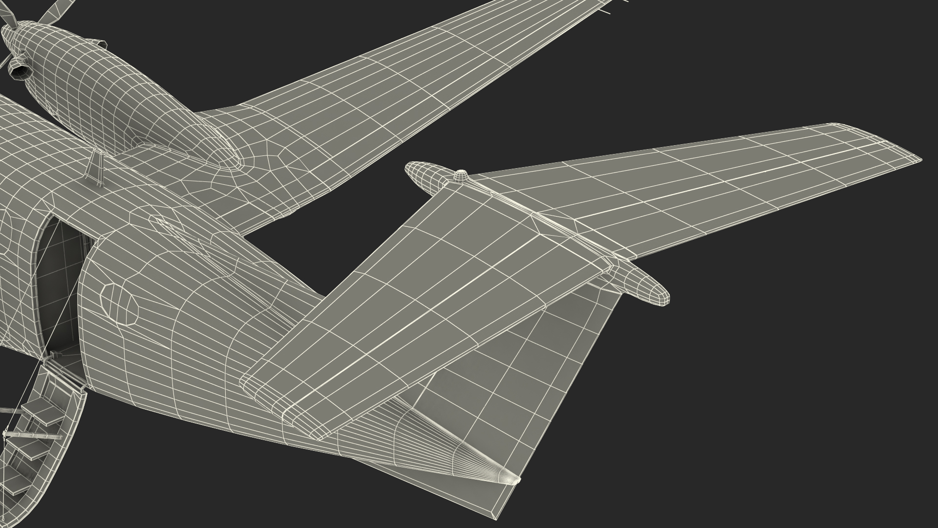 3D model Twin Turboprop Civil Utility Aircraft Generic