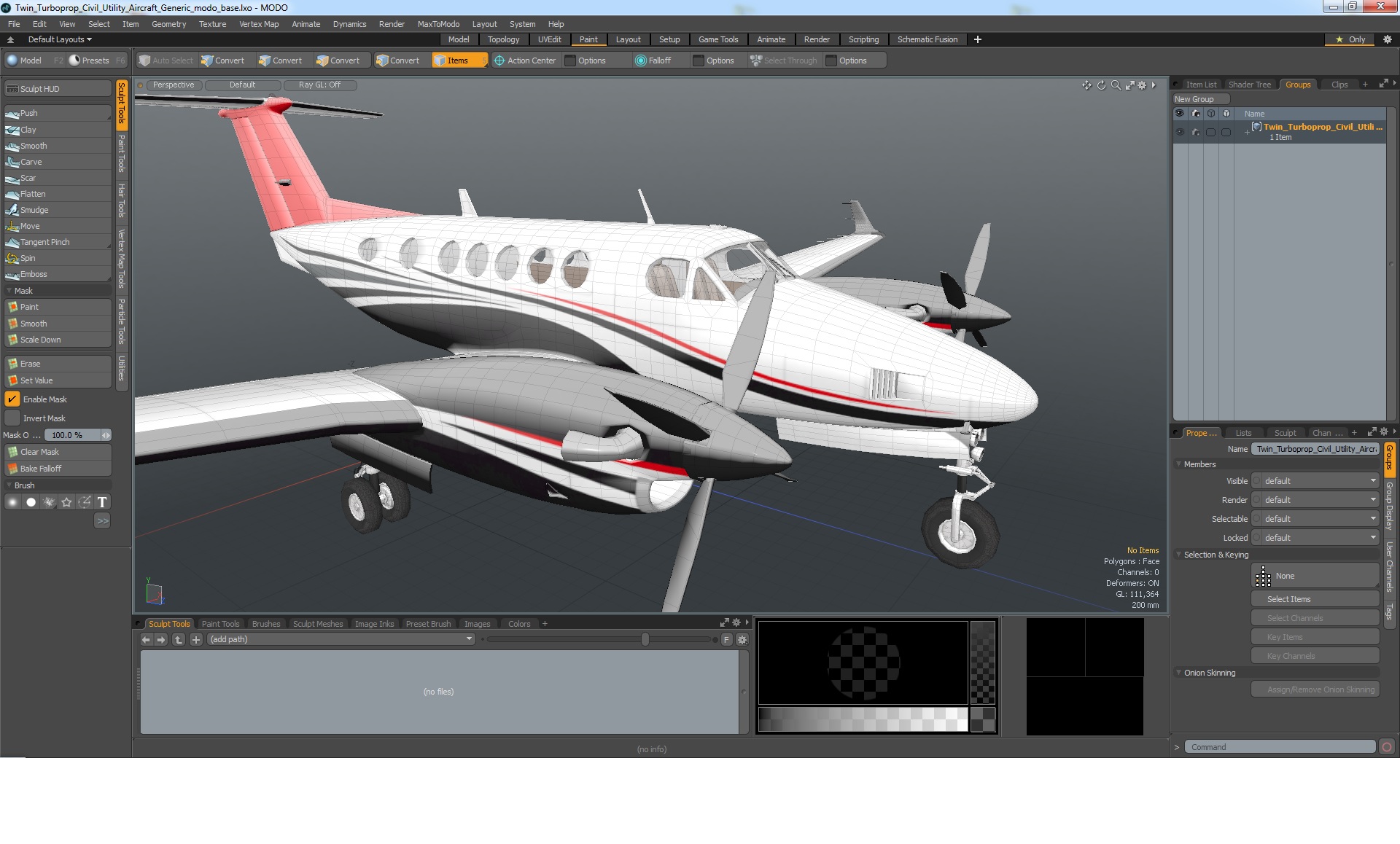3D model Twin Turboprop Civil Utility Aircraft Generic