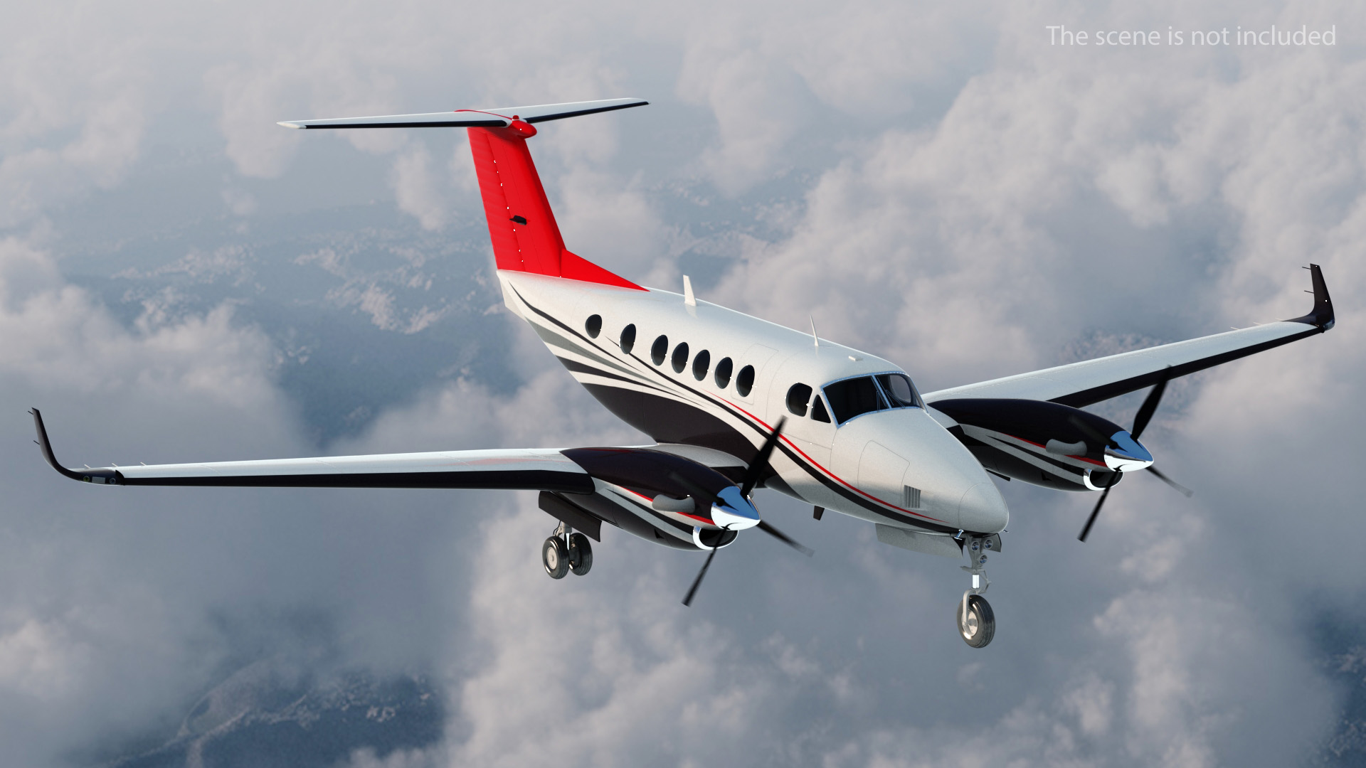 3D model Twin Turboprop Civil Utility Aircraft Generic