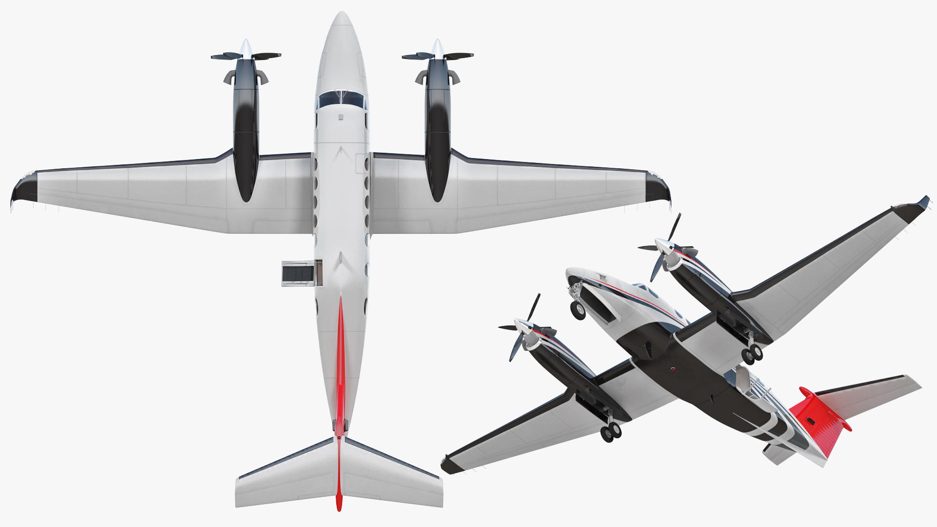 3D model Twin Turboprop Civil Utility Aircraft Generic