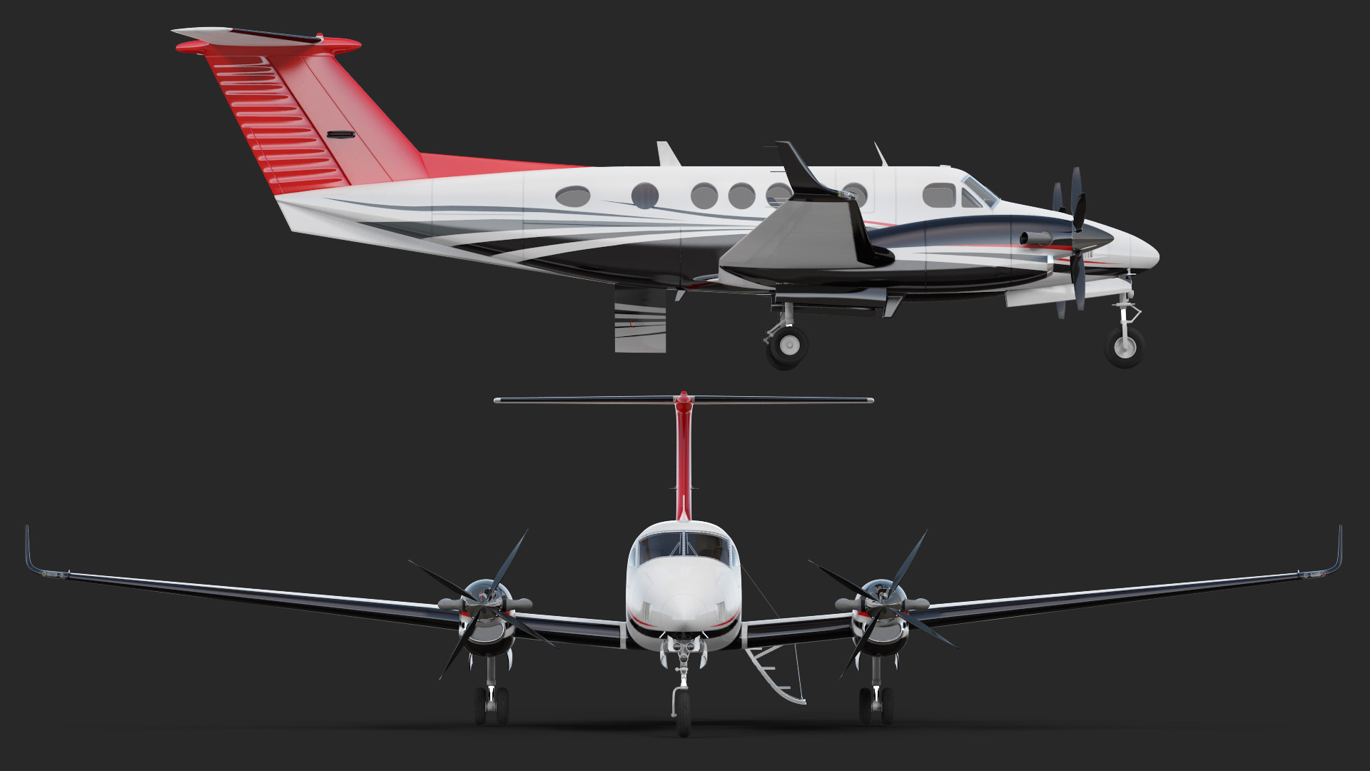 3D model Twin Turboprop Civil Utility Aircraft Generic