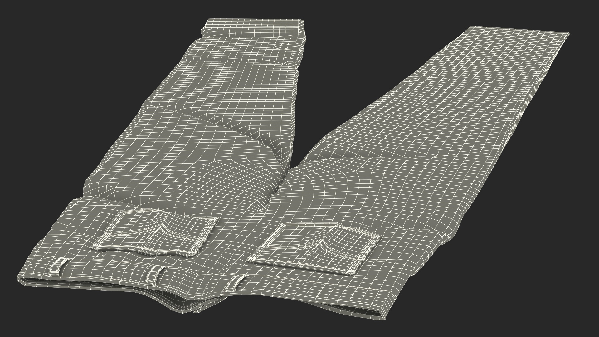 3D Casual Denim Jeans model