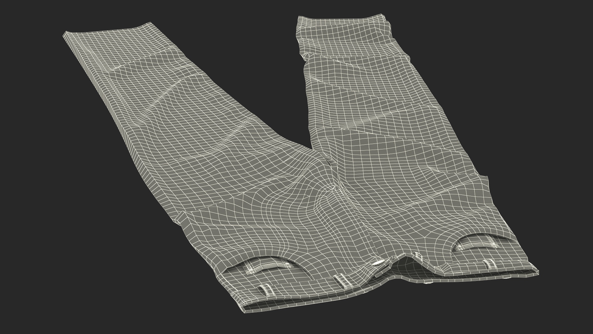 3D Casual Denim Jeans model