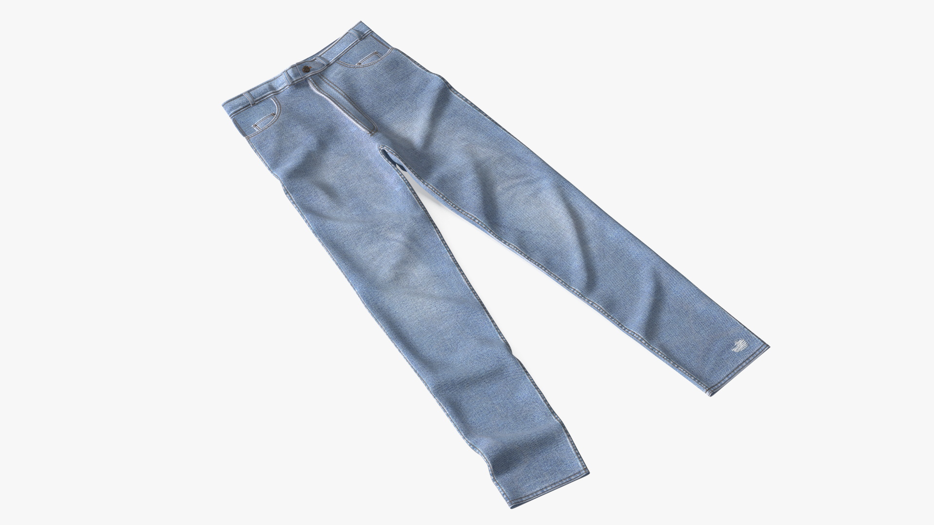 3D Casual Denim Jeans model