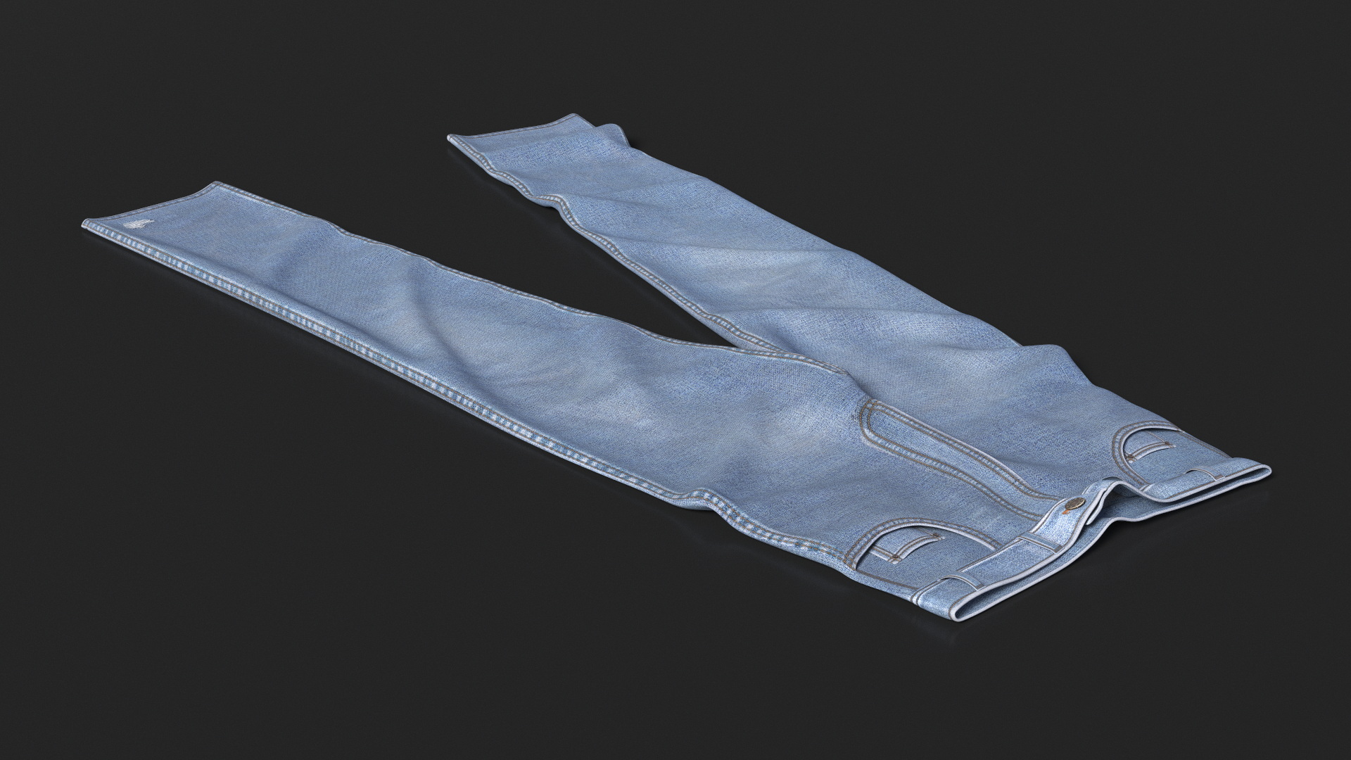 3D Casual Denim Jeans model