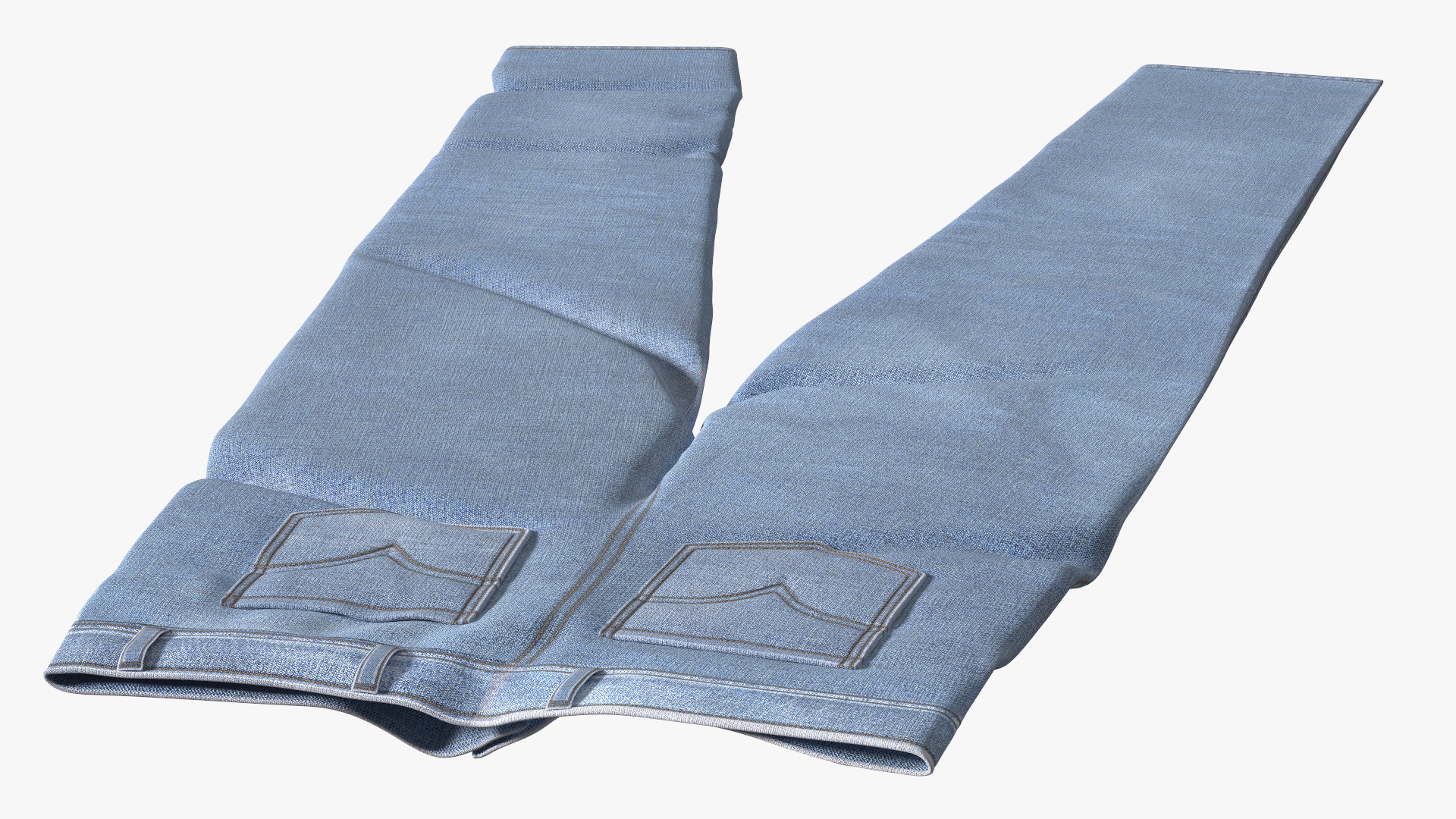 3D Casual Denim Jeans model