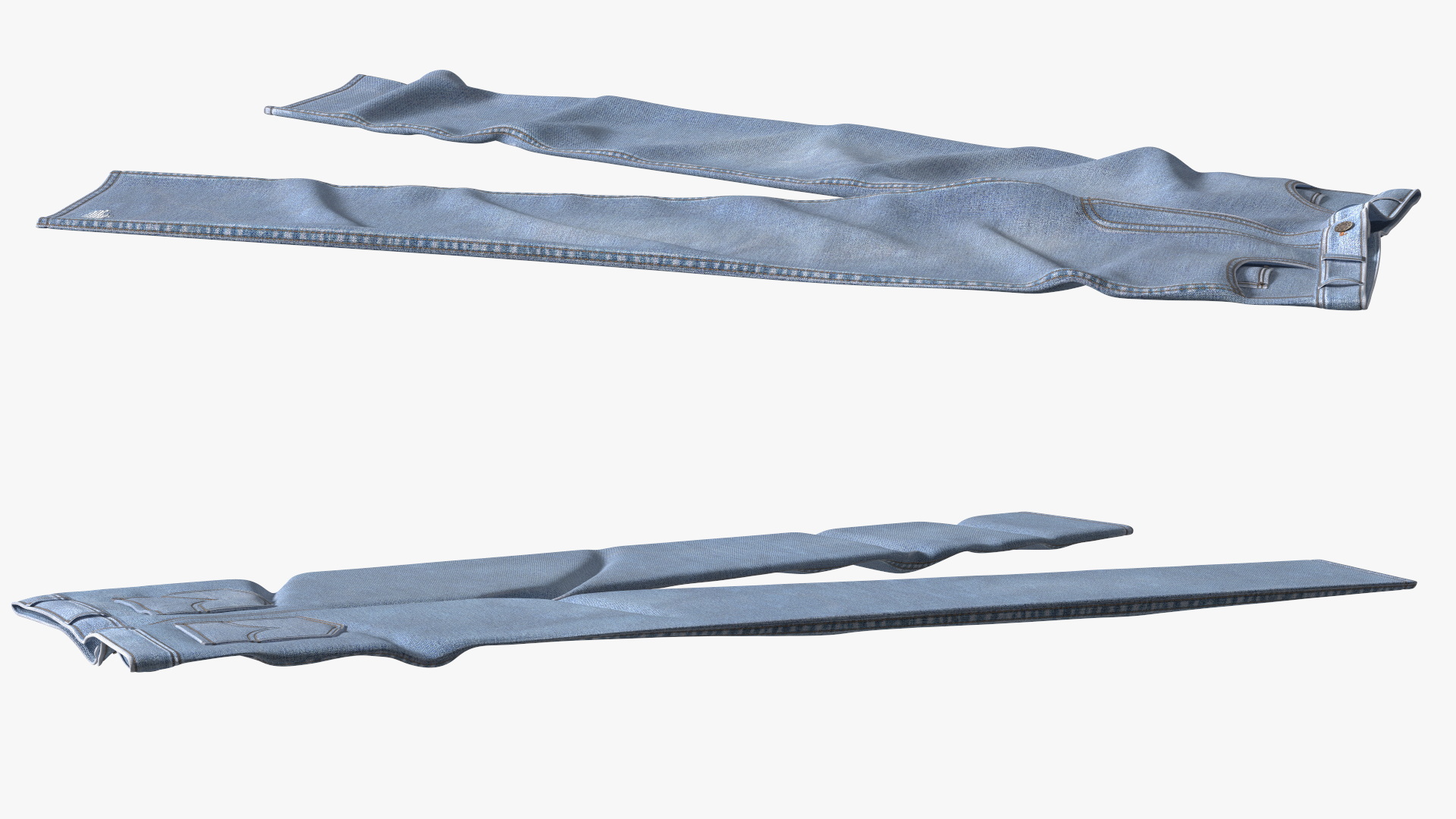 3D Casual Denim Jeans model