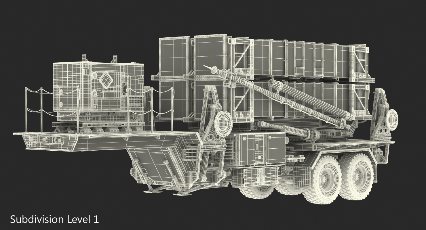 3D MIM 104 Patriot SAM Rigged