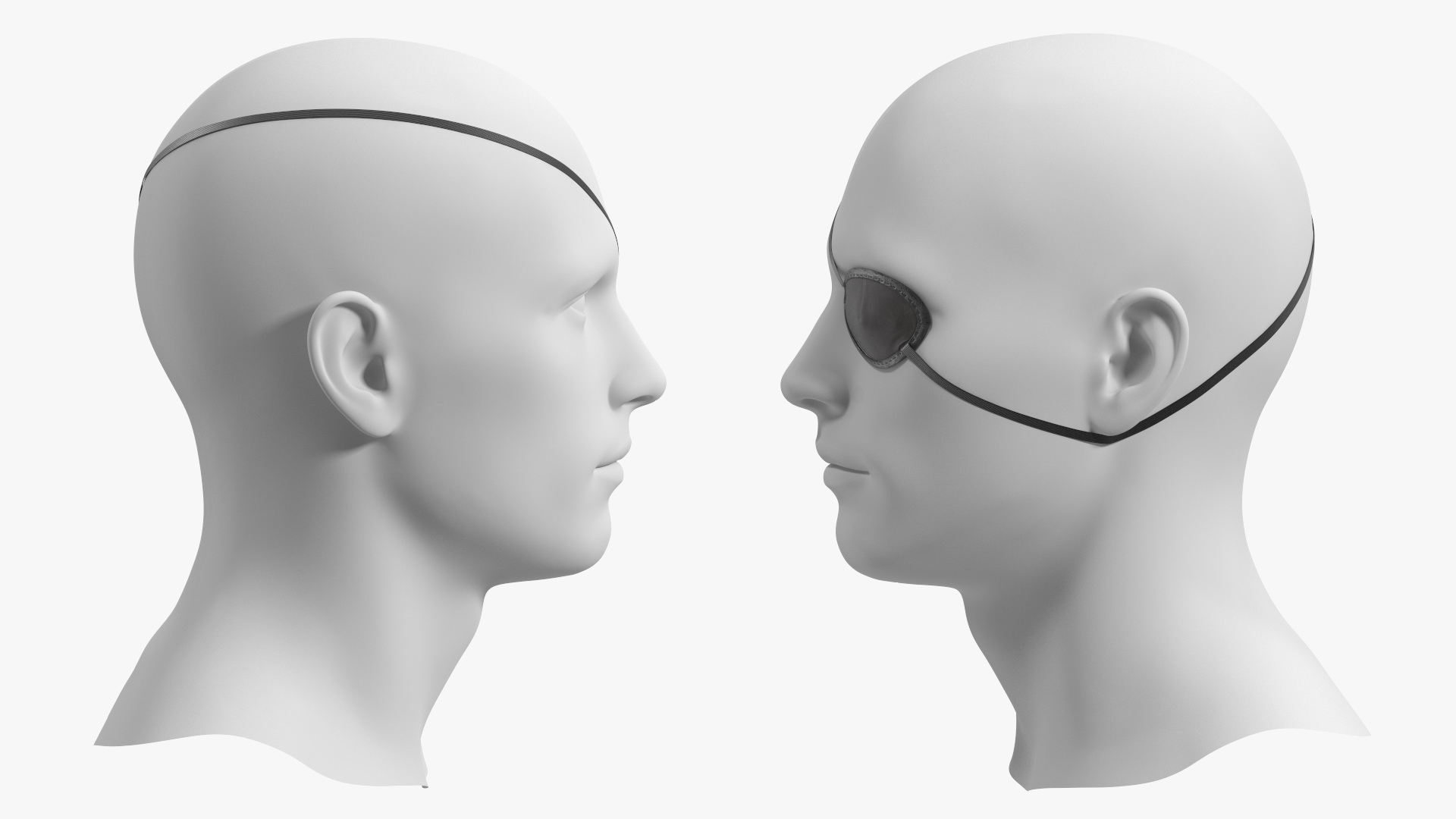3D Black Eye Patch on Mannequin model