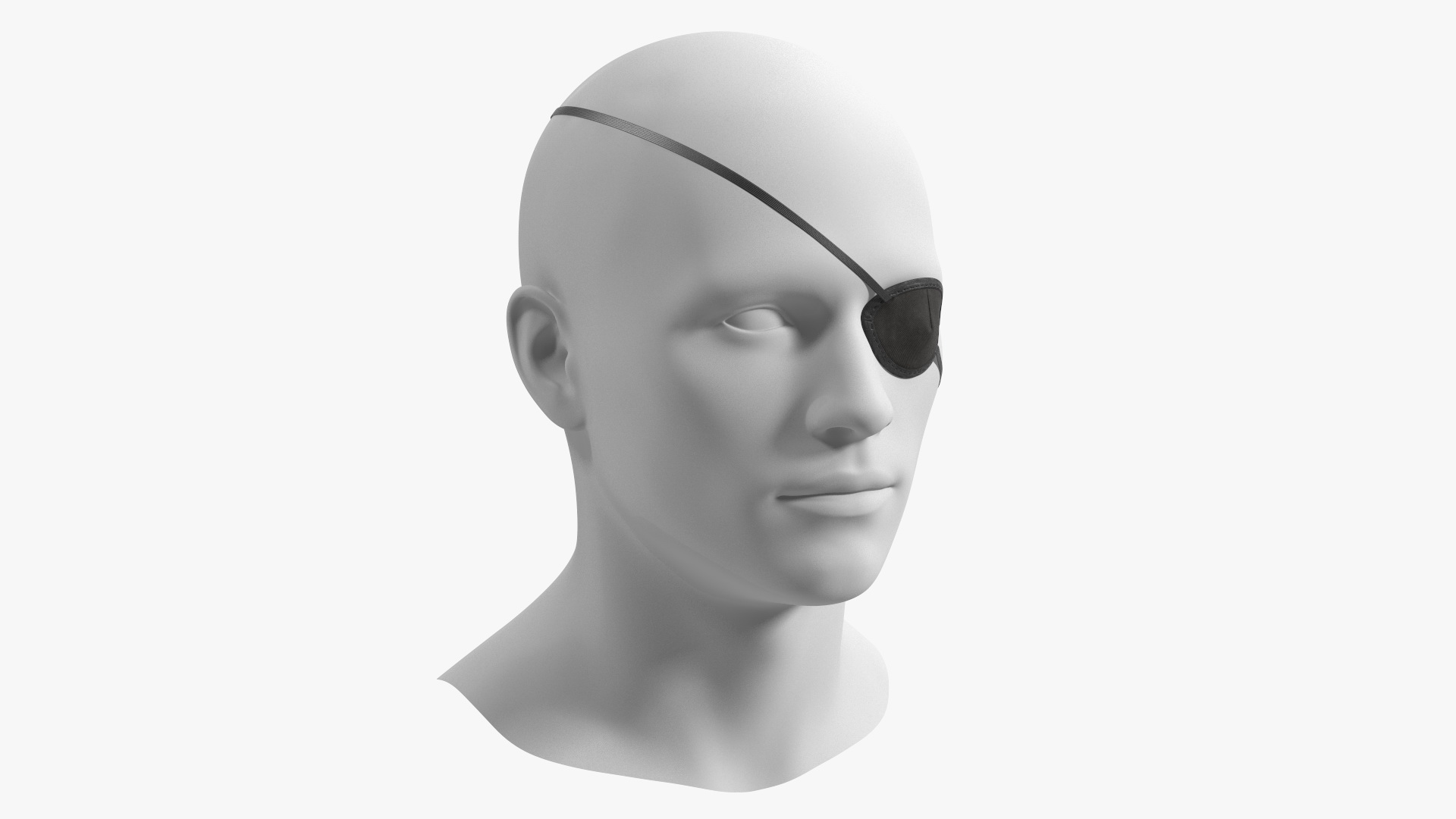 3D Black Eye Patch on Mannequin model