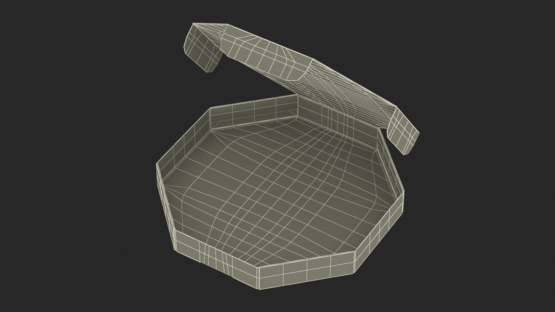 Pizza in Craft Paper Box 3D model
