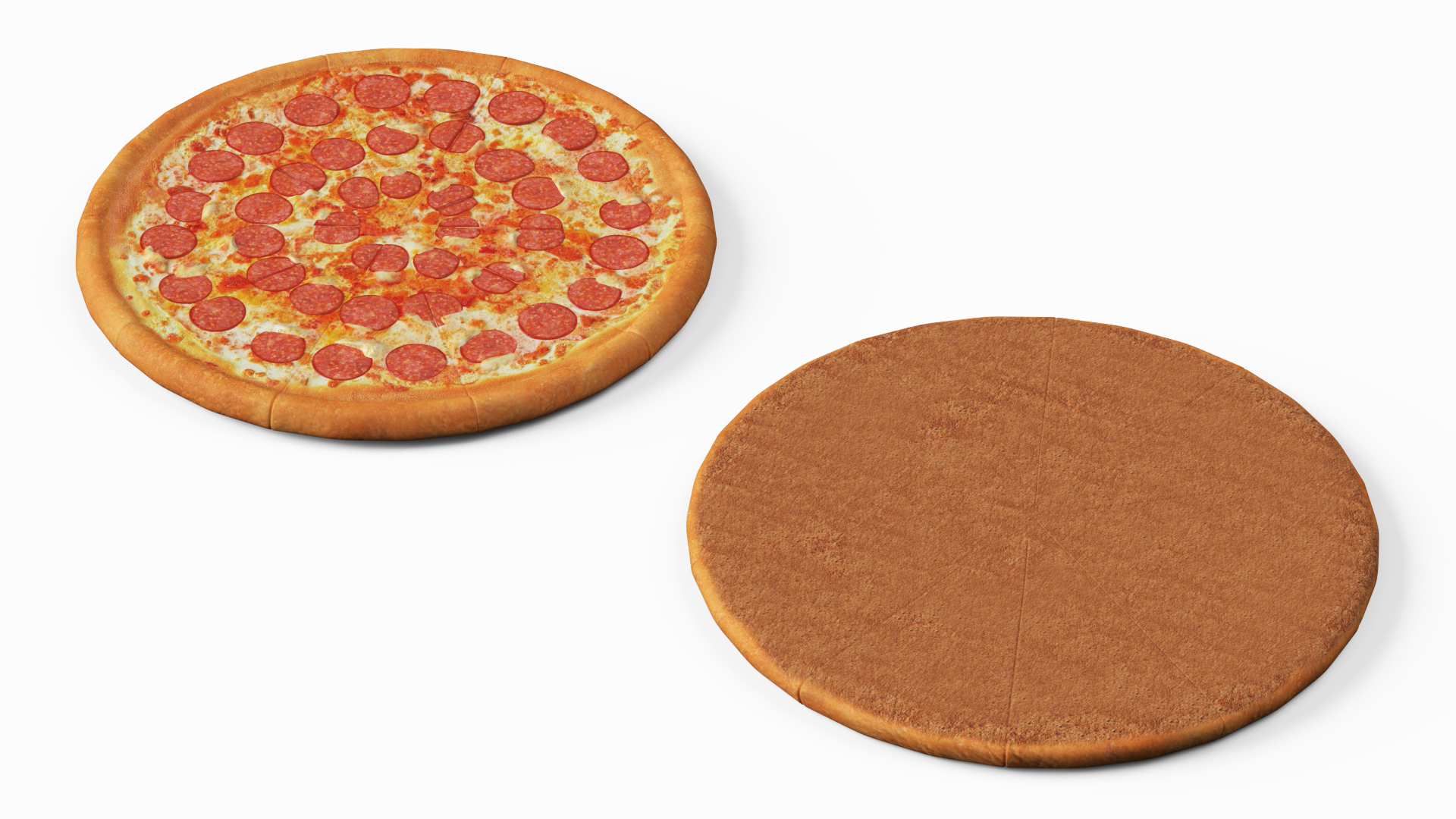 Pizza in Craft Paper Box 3D model