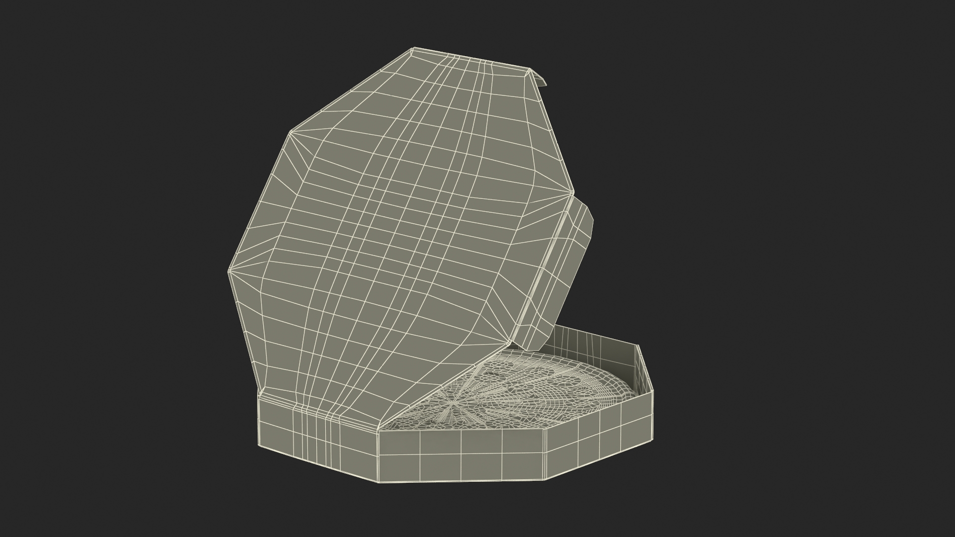 Pizza in Craft Paper Box 3D model
