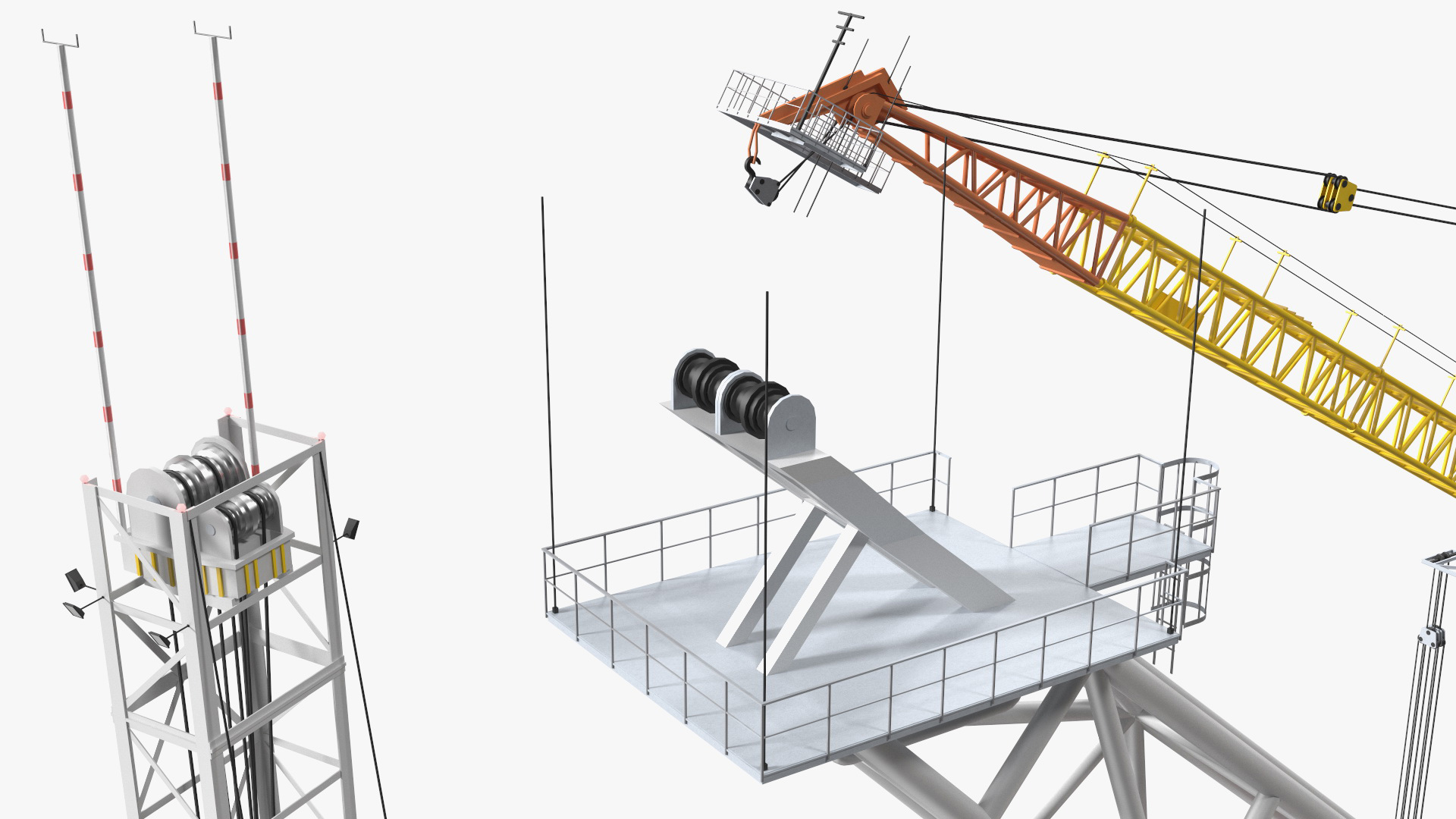 3D Shell Perdido Oil Platform Rigged model