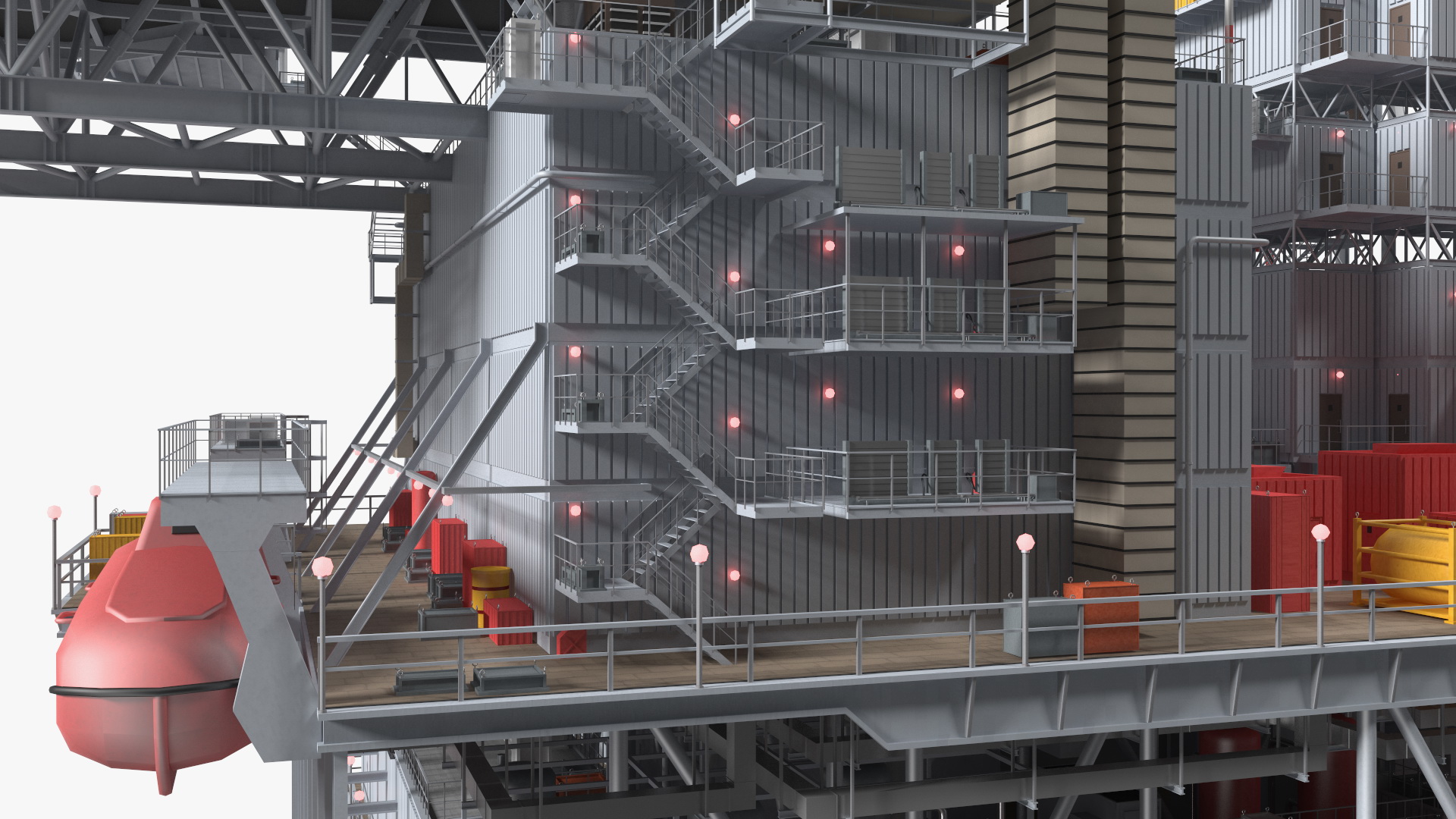 3D Shell Perdido Oil Platform Rigged model