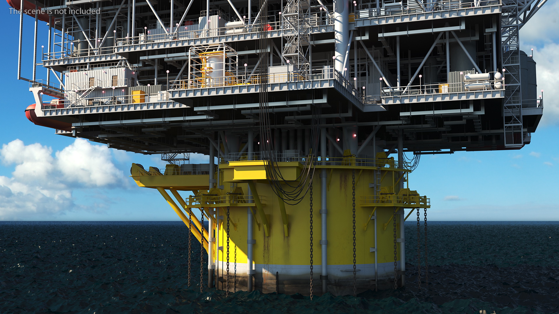 3D Shell Perdido Oil Platform Rigged model