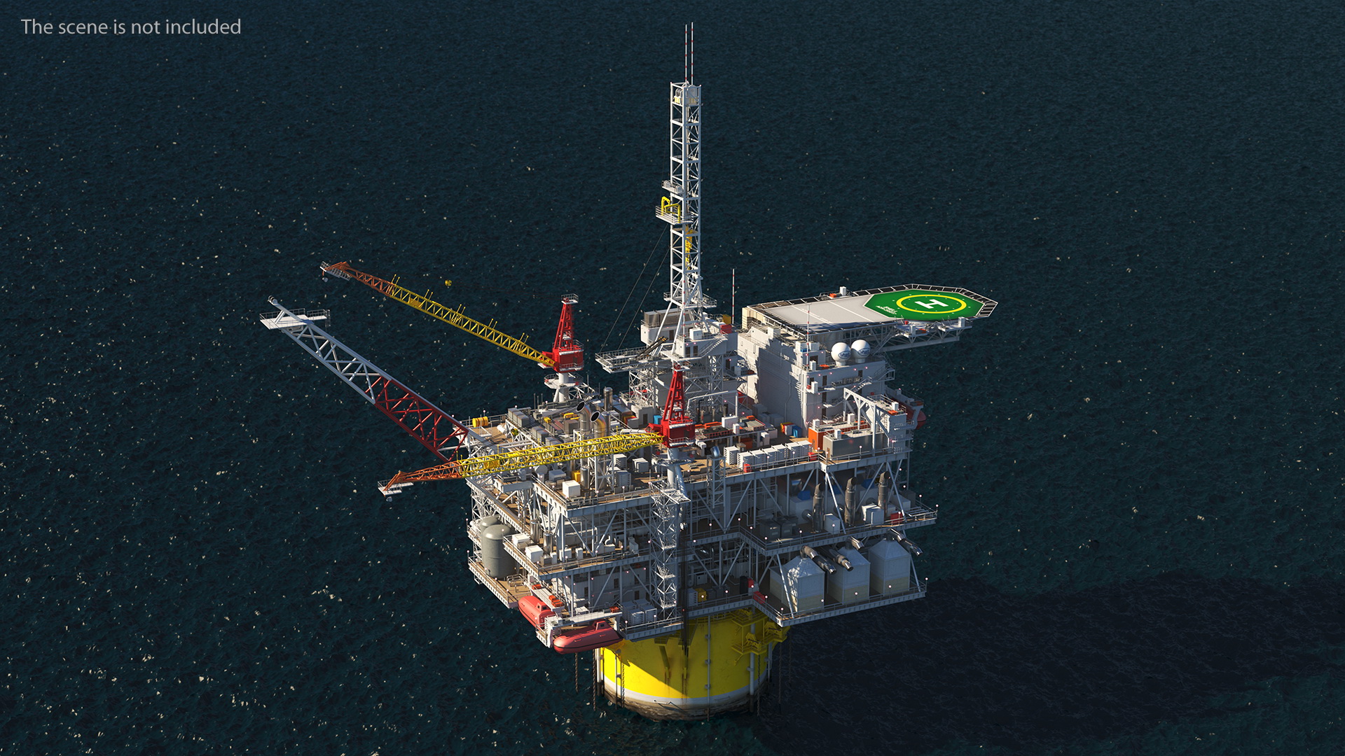 3D Shell Perdido Oil Platform Rigged model