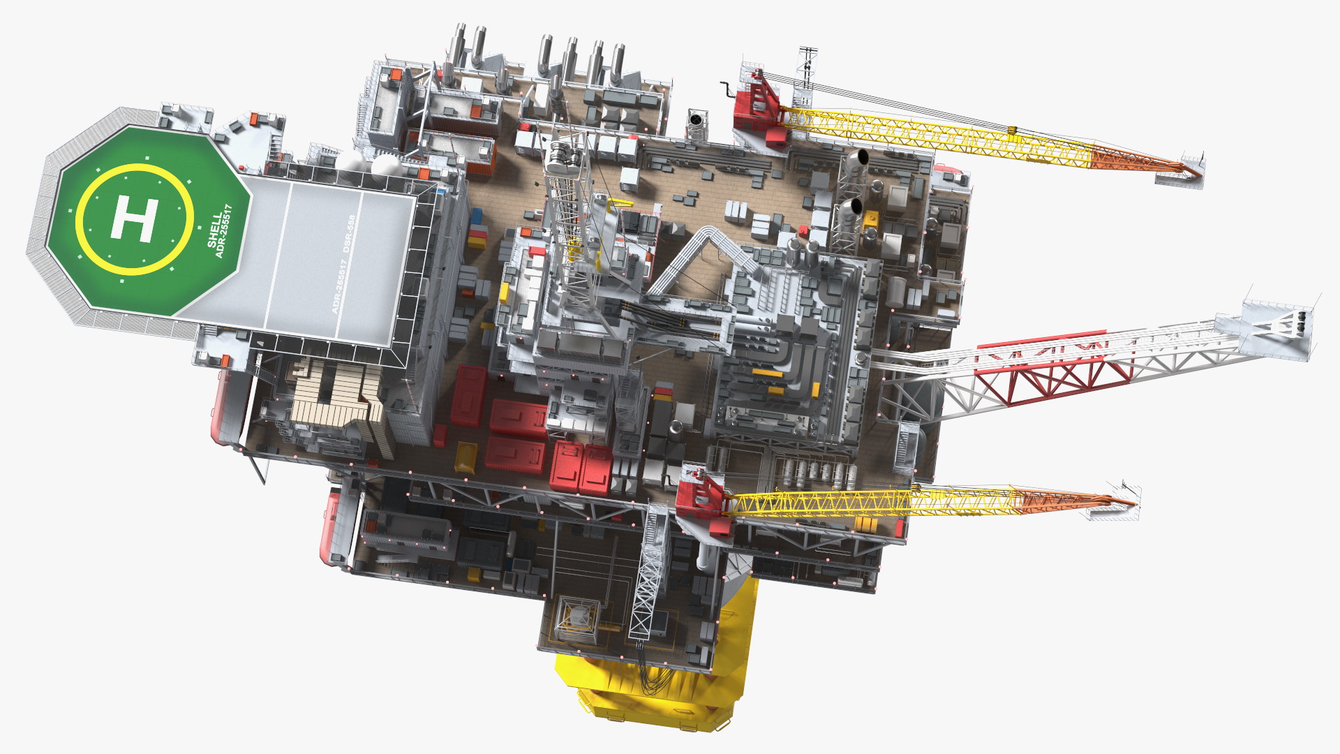 3D Shell Perdido Oil Platform Rigged model