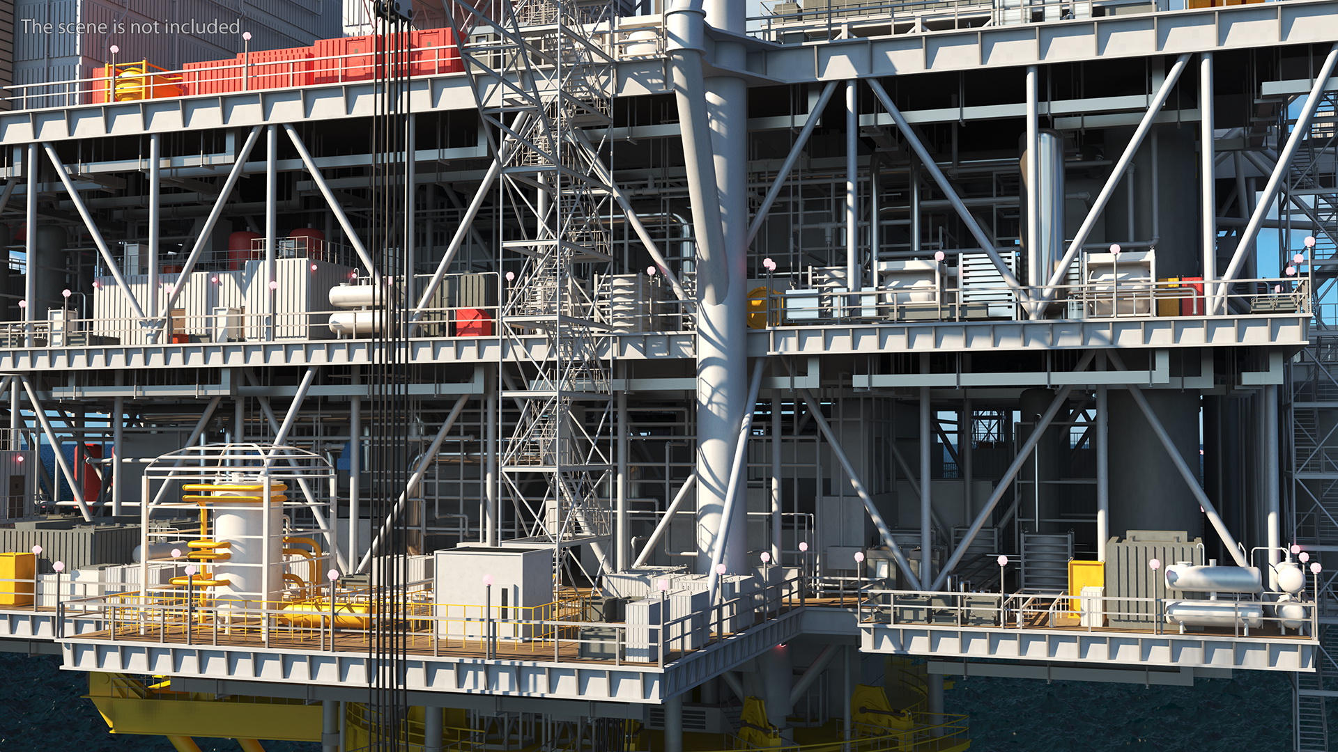 3D Shell Perdido Oil Platform Rigged model