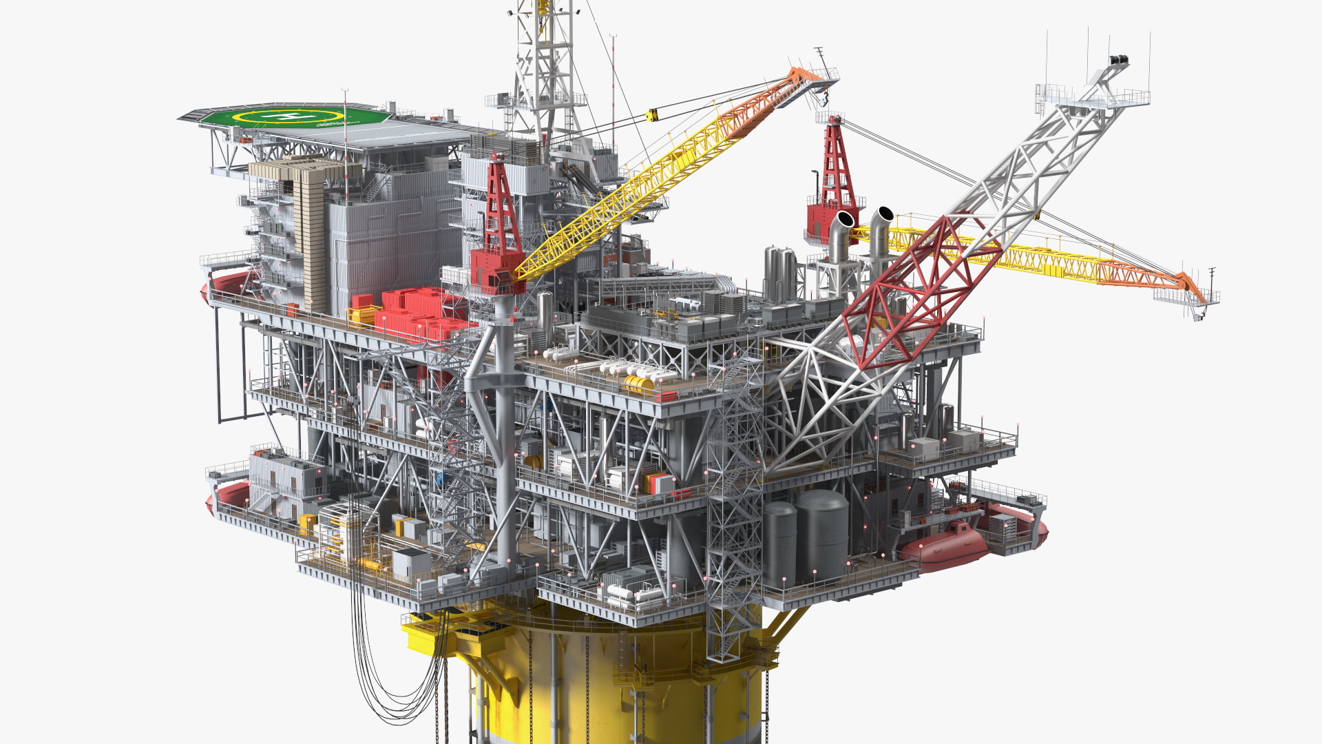 3D Shell Perdido Oil Platform Rigged model