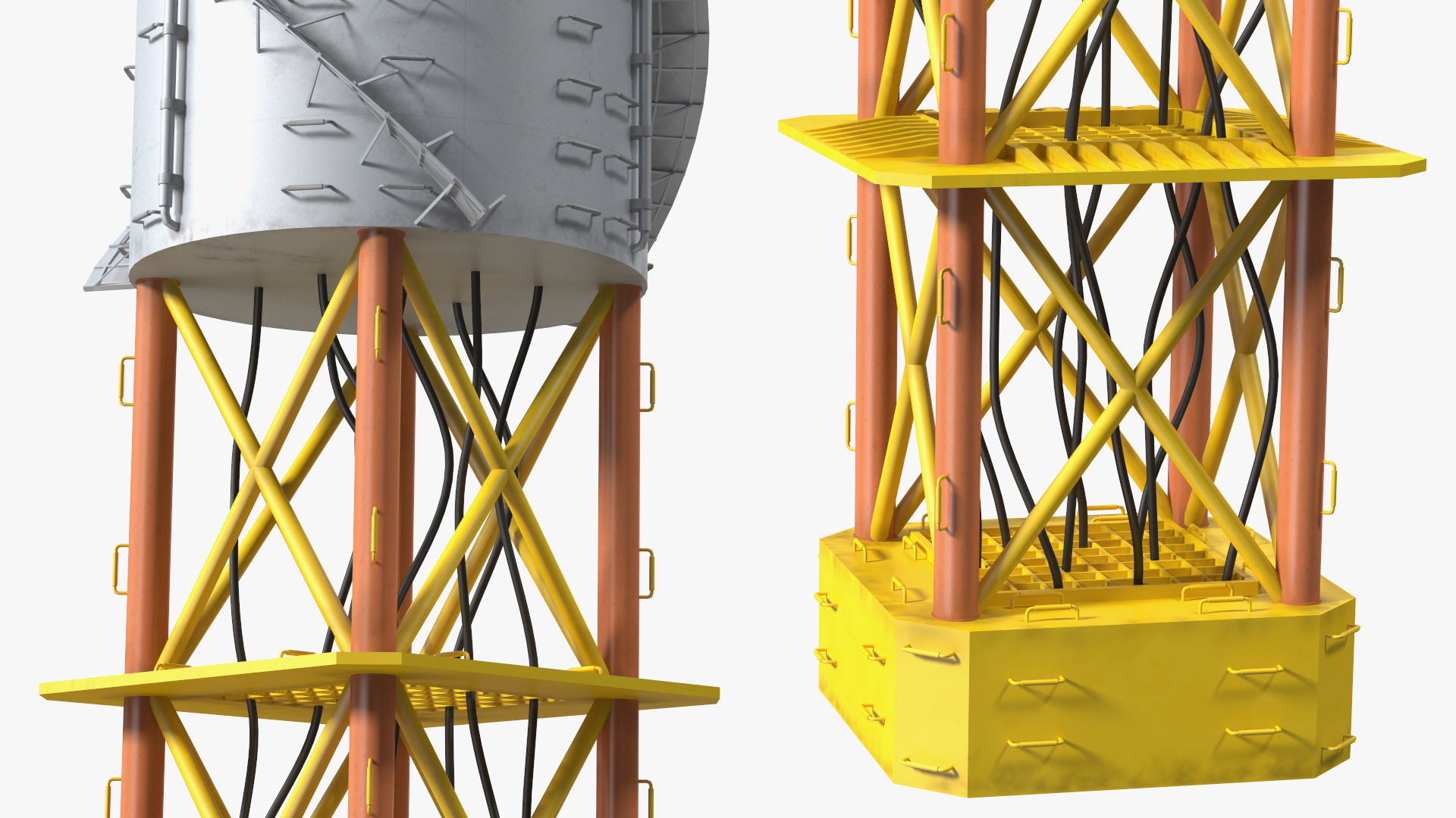 3D Shell Perdido Oil Platform Rigged model