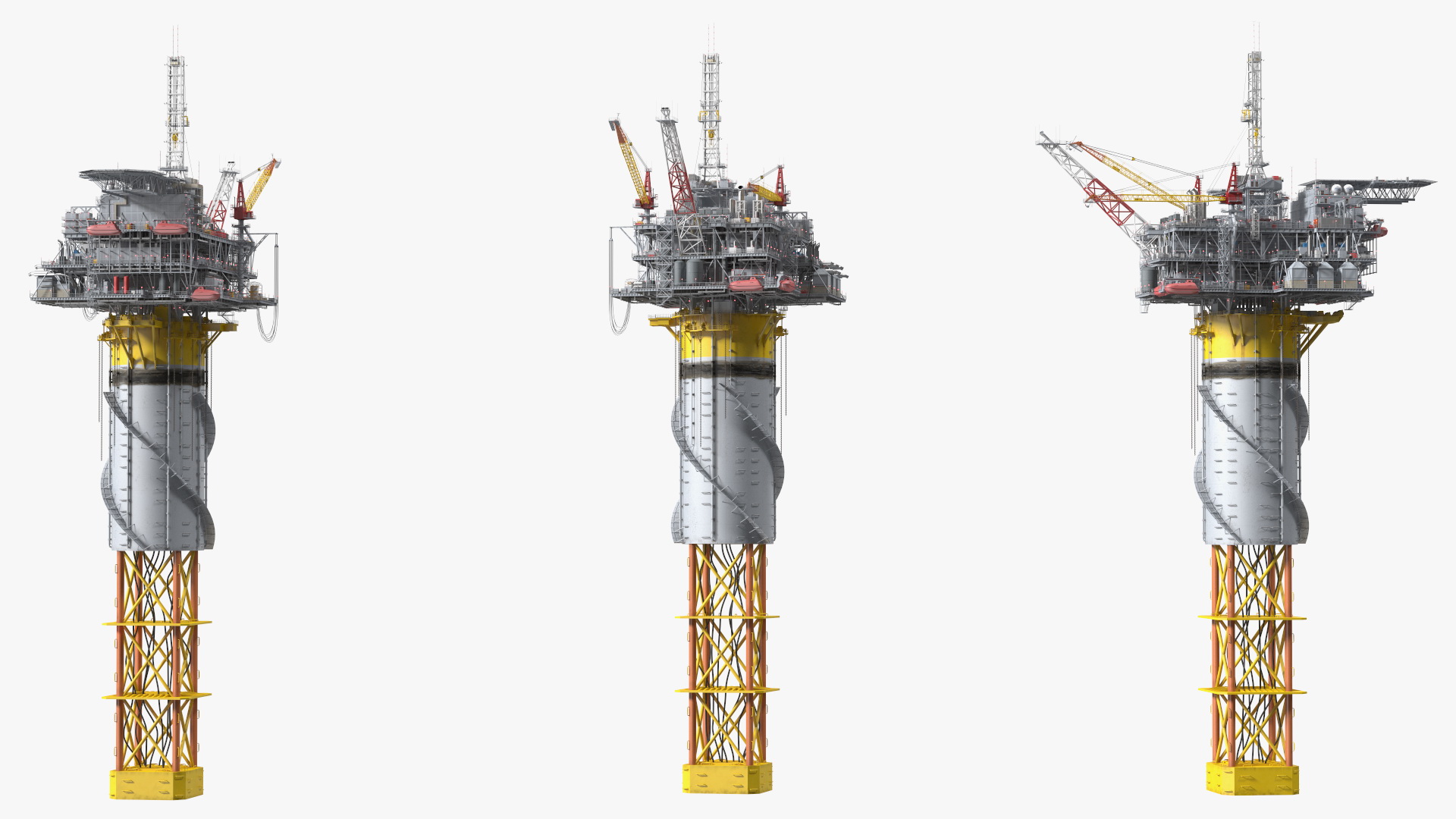 3D Shell Perdido Oil Platform Rigged model