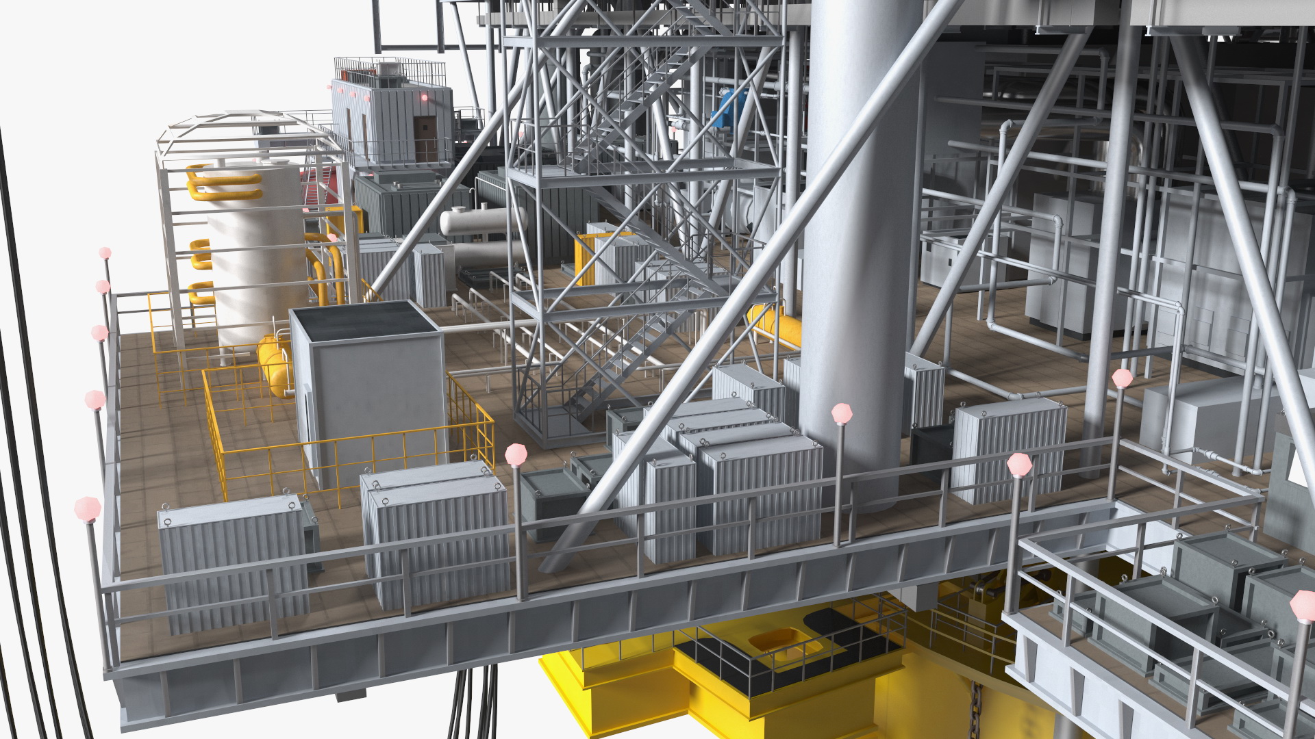 3D Shell Perdido Oil Platform Rigged model