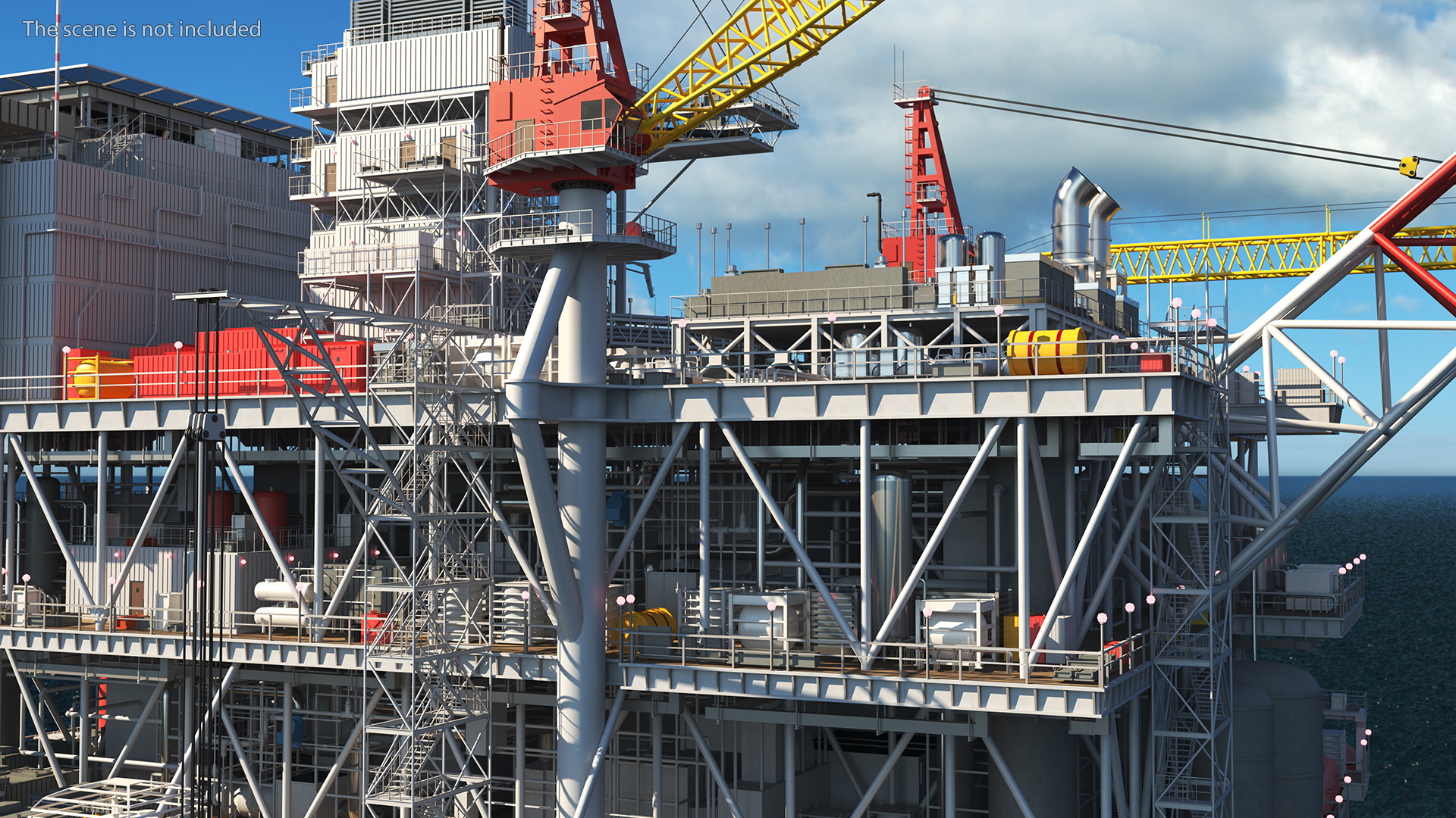 3D Shell Perdido Oil Platform Rigged model