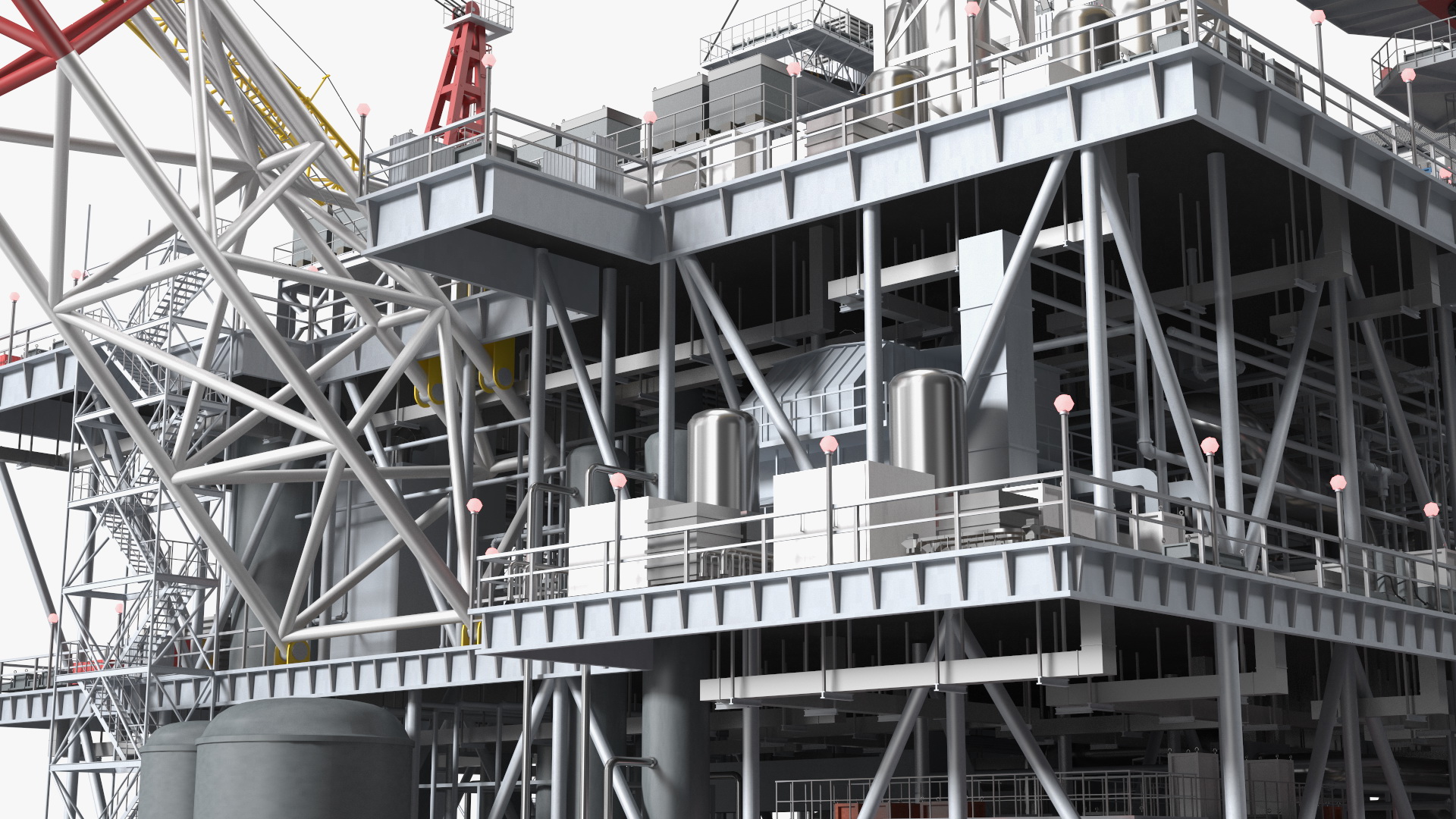 3D Shell Perdido Oil Platform Rigged model