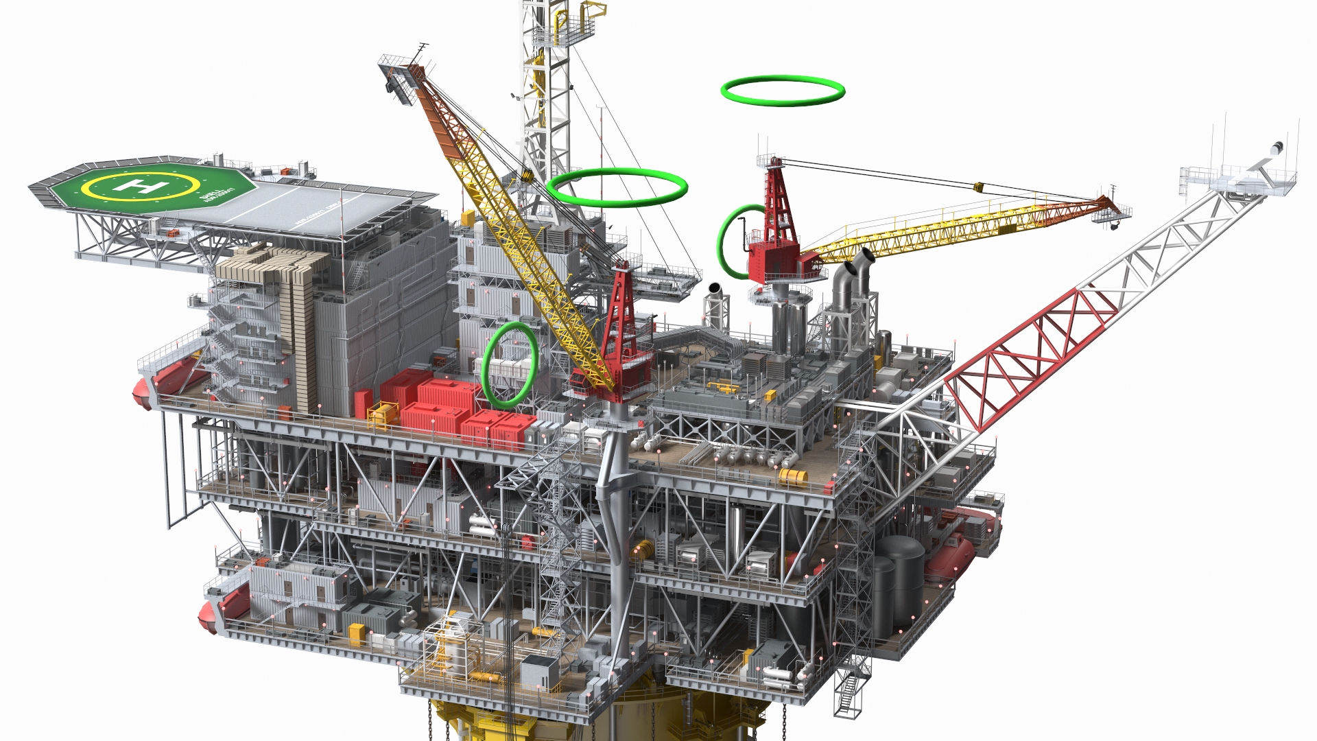 3D Shell Perdido Oil Platform Rigged model
