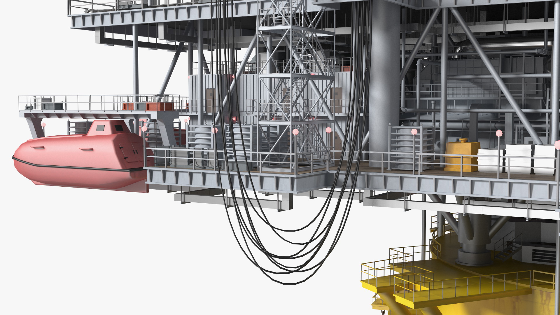 3D Shell Perdido Oil Platform Rigged model