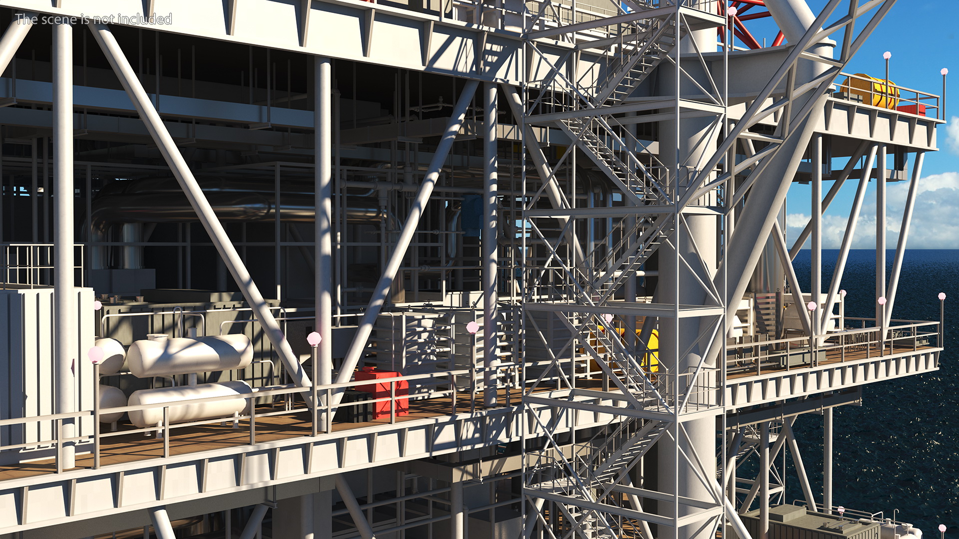 3D Shell Perdido Oil Platform Rigged model
