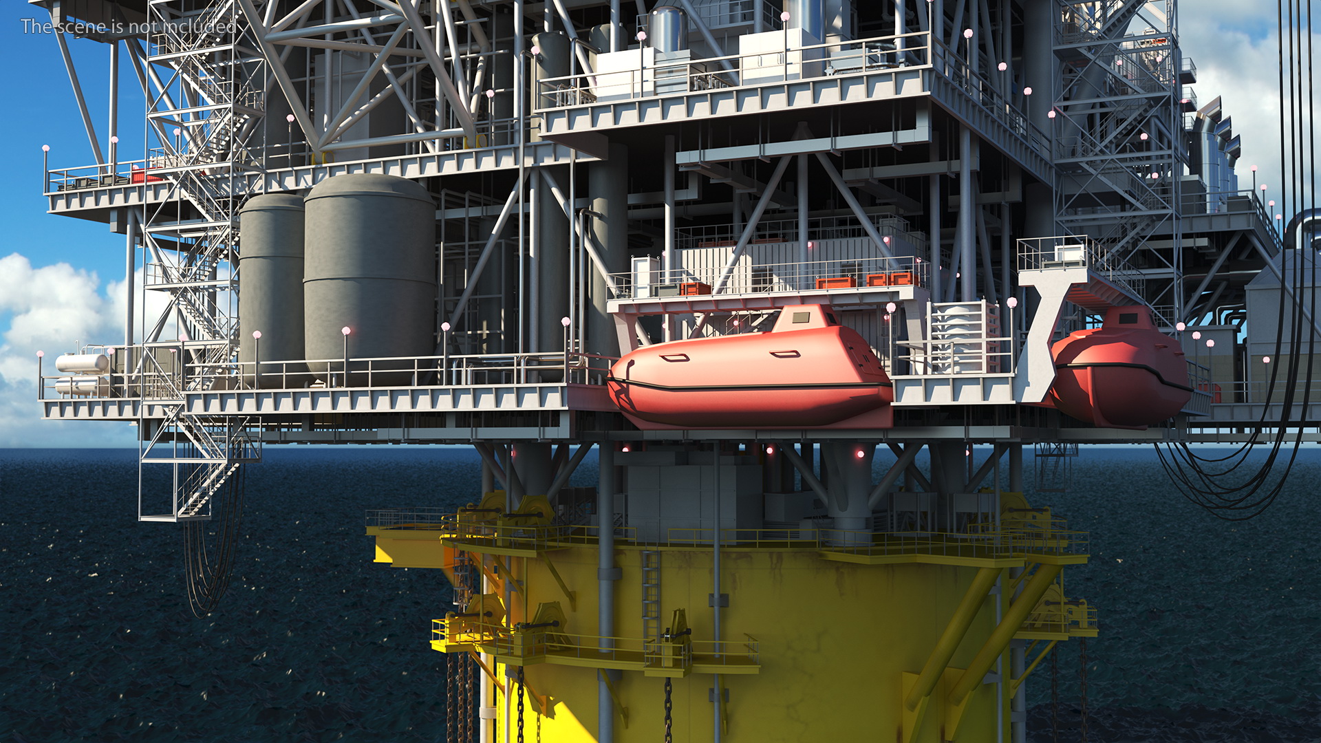 3D Shell Perdido Oil Platform Rigged model