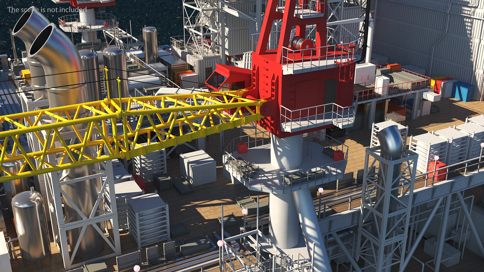 3D Shell Perdido Oil Platform Rigged model