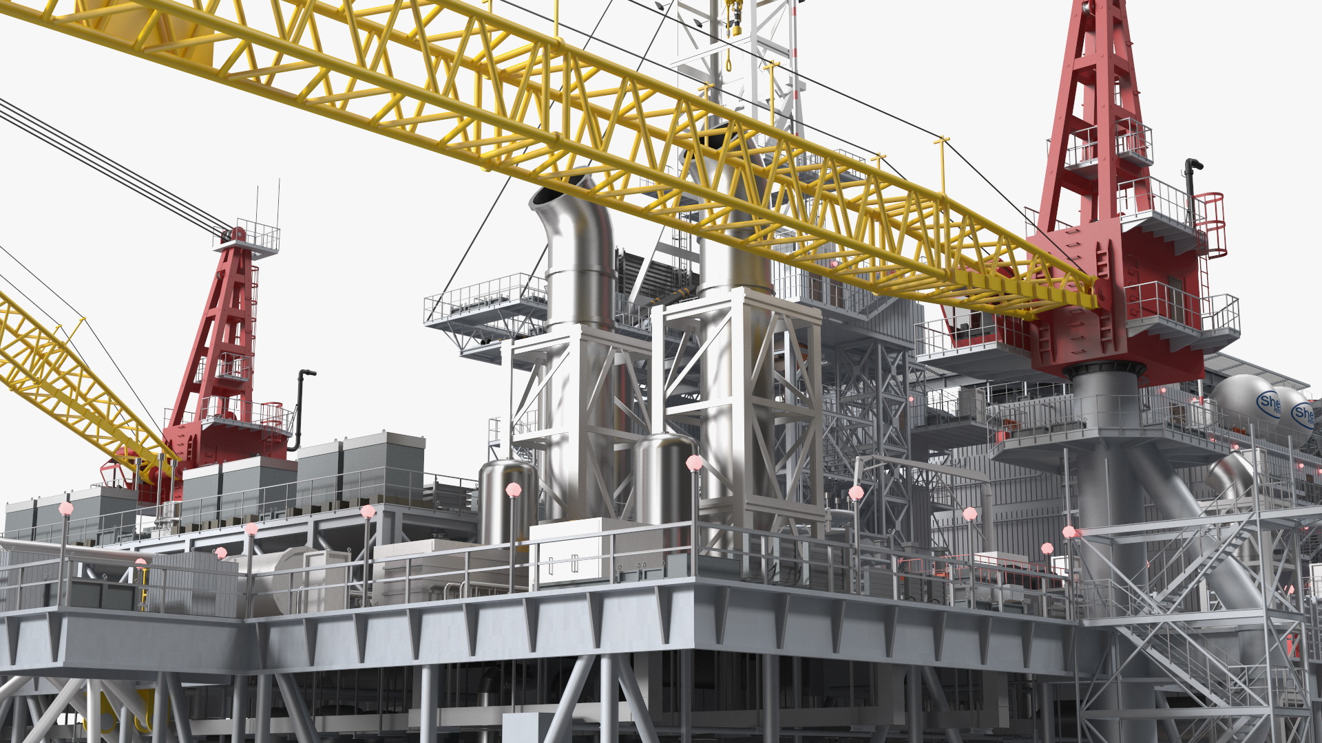 3D Shell Perdido Oil Platform Rigged model
