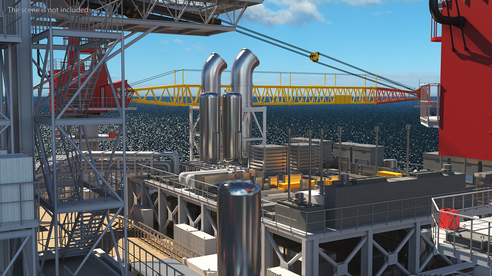 3D Shell Perdido Oil Platform Rigged model