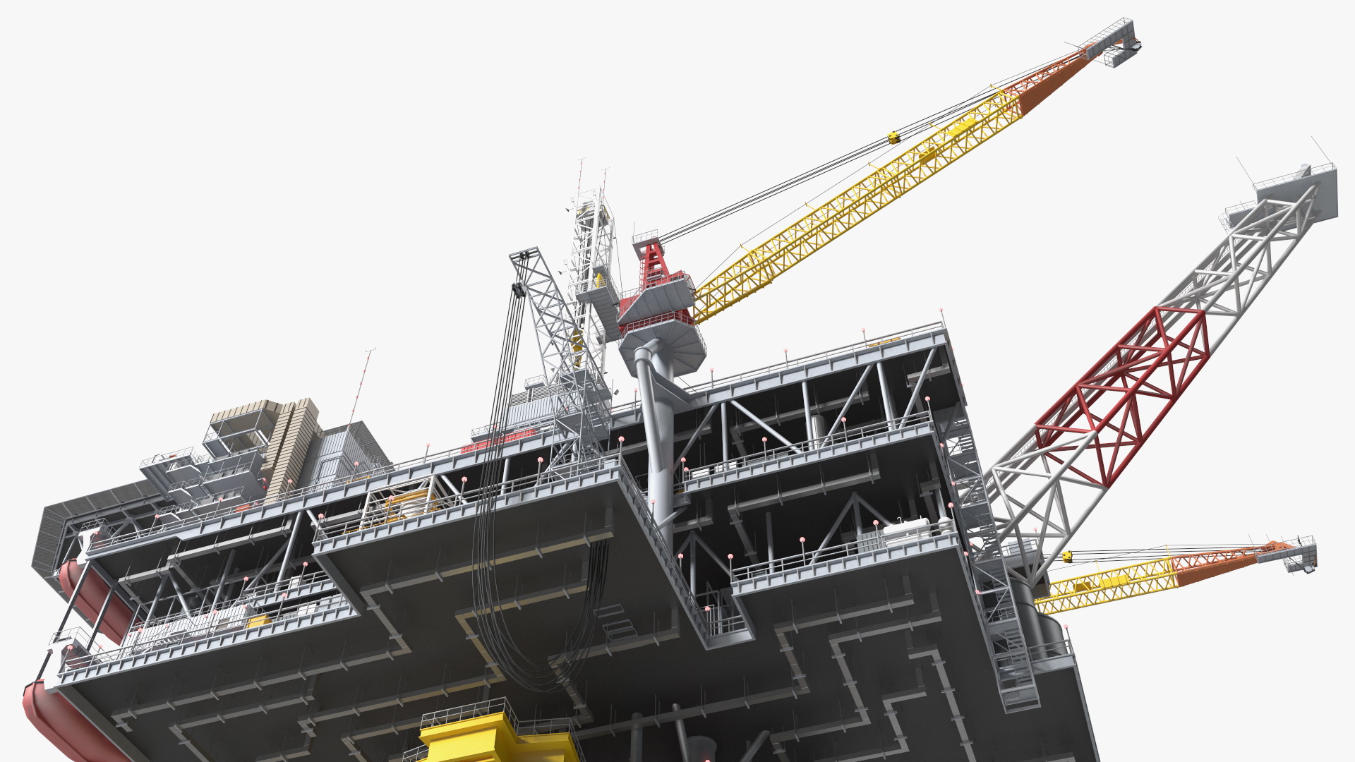 3D Shell Perdido Oil Platform Rigged model