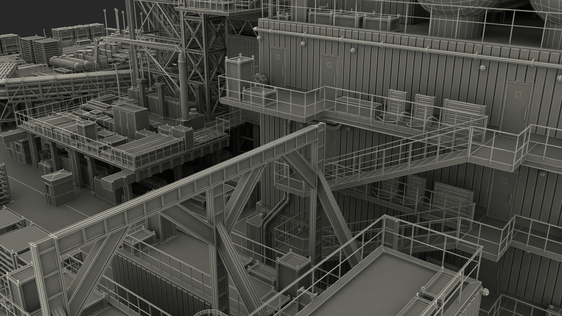 3D Shell Perdido Oil Platform Rigged model