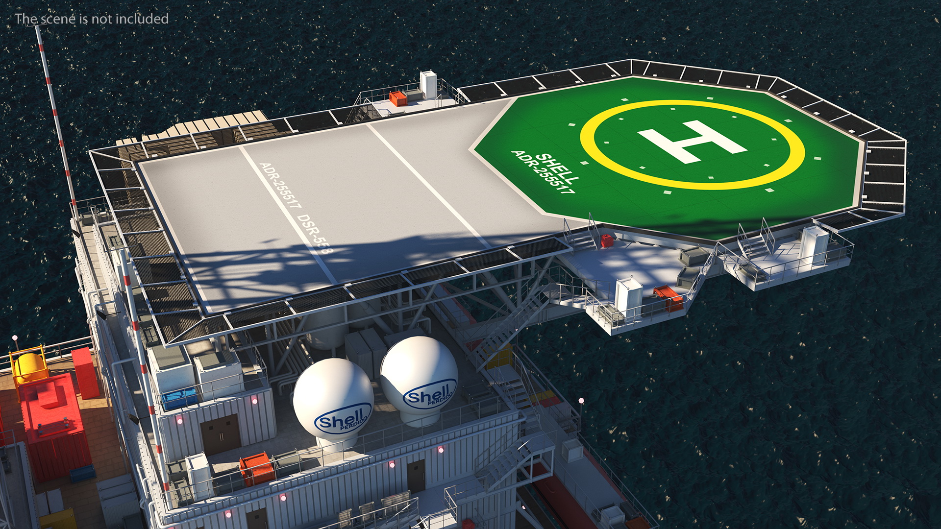 3D Shell Perdido Oil Platform Rigged model
