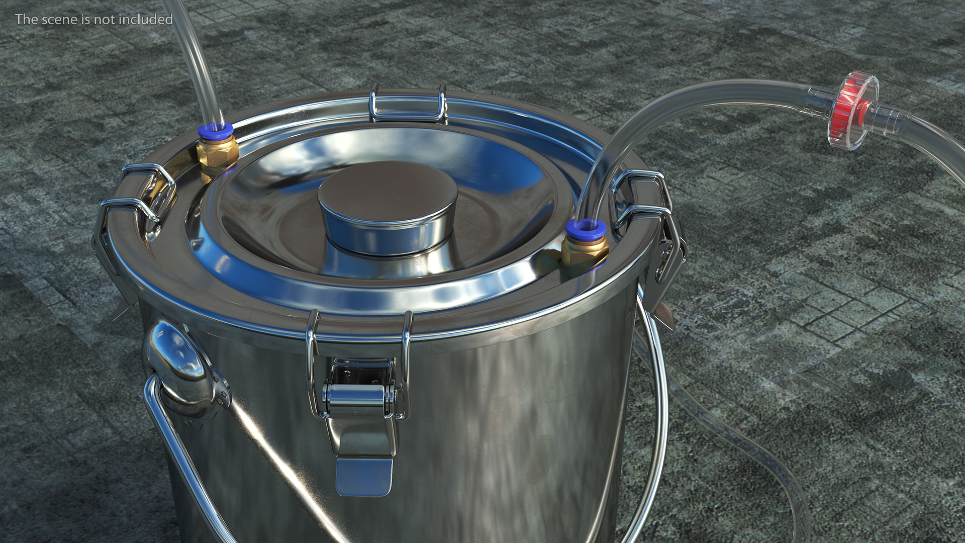 3D model Portable Hand Operated Milking Machine Rigged
